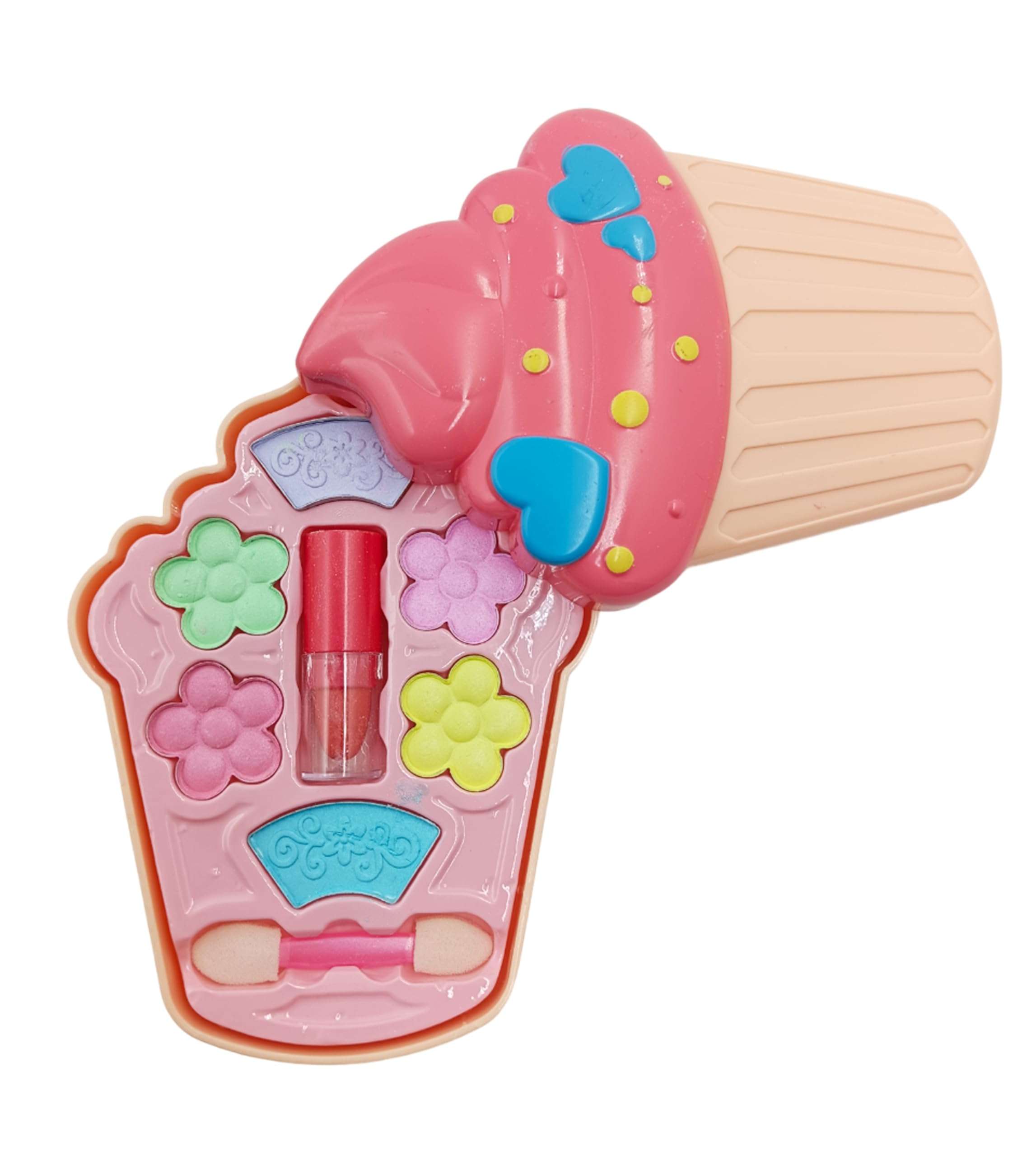 Natchcart Pretend Makeup for Girls Kids Children, Safe & Non-Toxic Play Beauty Toy Set Salon Toy Kit Cosmetics Kits with Foldable Icecream Cup Girls Toys for Age 3 4 5 6 Years Old (Cup Icecream) 1