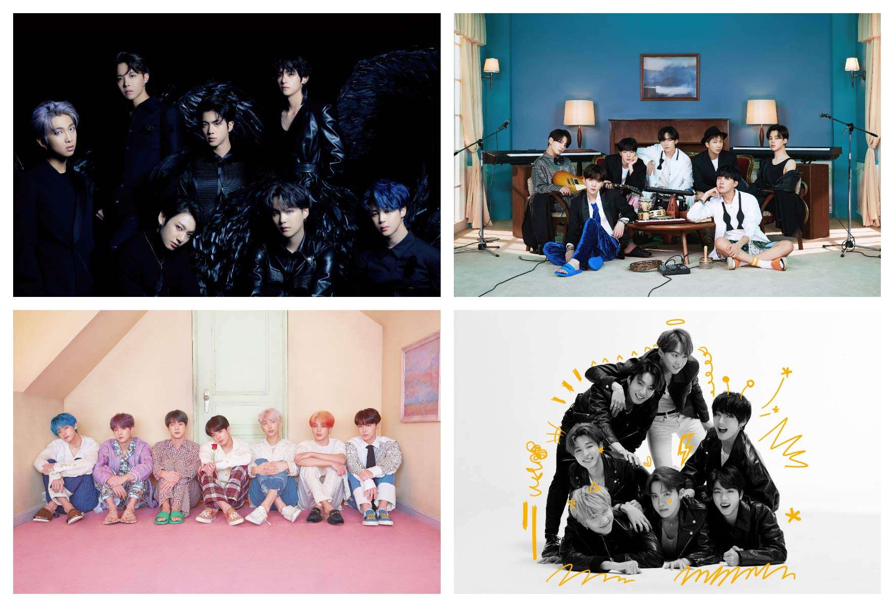 PRINTNET Pack of 10 BTS Boys Group K-Pop Music Band Photos for Army BTS Fans (8.2 x 11.7 Inches) (Size - A4) Multicolour 2