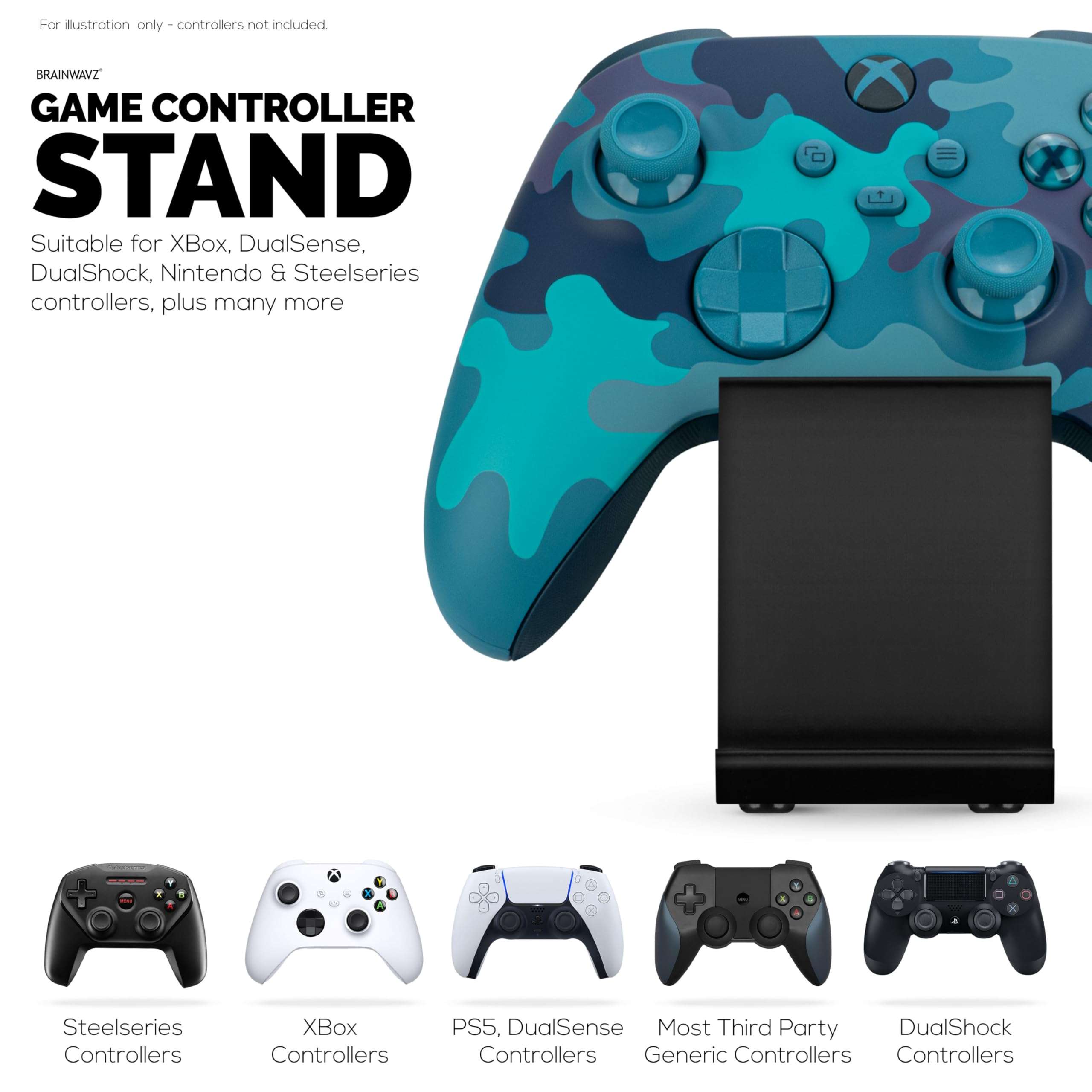 BRAINWAVZ Desktop Game Controller Stand Holder – Stylish, Minimal Wave Design, Suitable for PS5, Xbox, Switch, PC & Retro Gamepads (UGDS11) 5