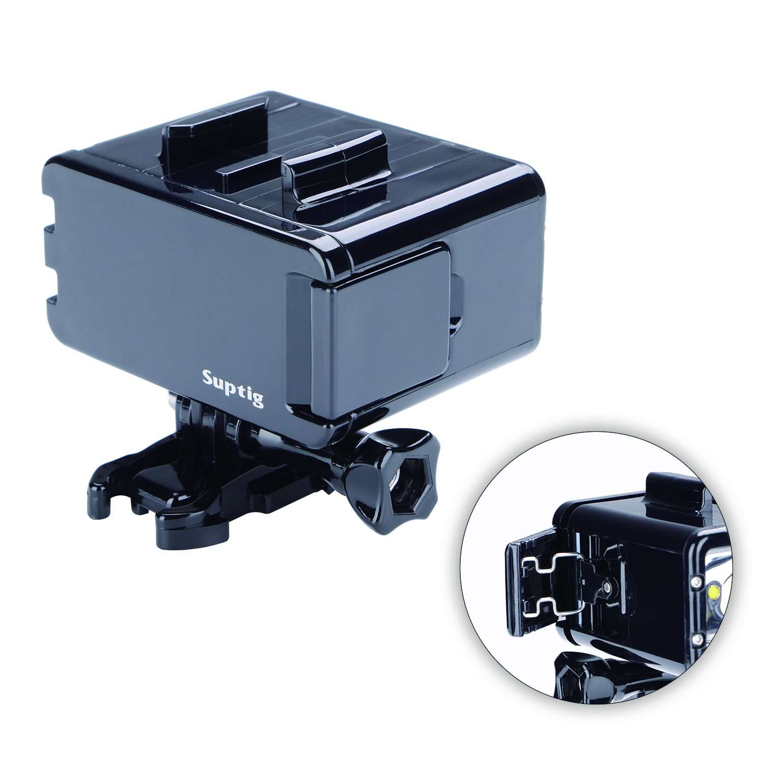 Suptig Waterproof High Power Dimmable Dual Battery Fill Night Diving Underwater Light for Gopro Hero 13, 12, 11/10/9/8/7/6/5/4/3+/3, Akaso, DJI Osmo, Insta 360 4