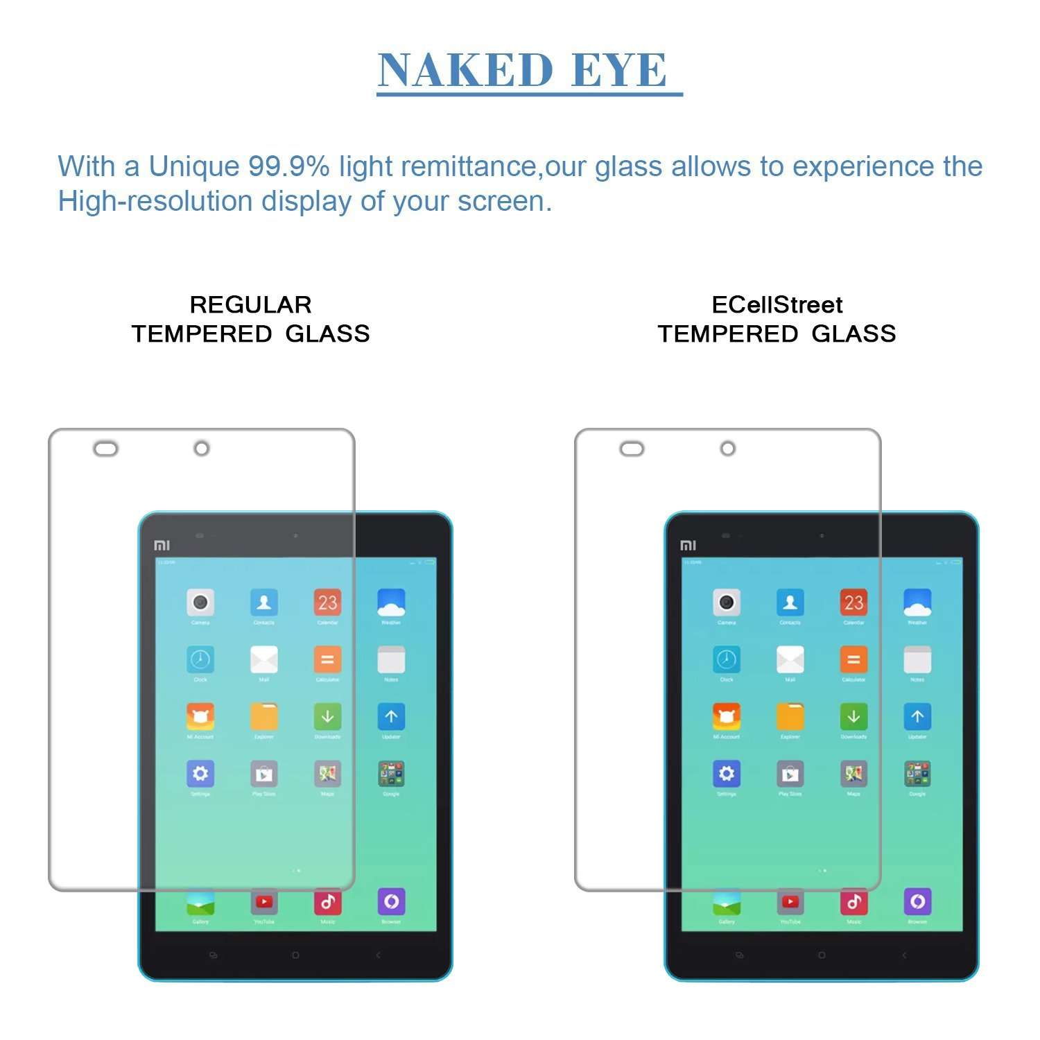 ECellStreet Tempered Glass Toughened Glass Screen Preotector for Xiaomi Mi Pad 4
