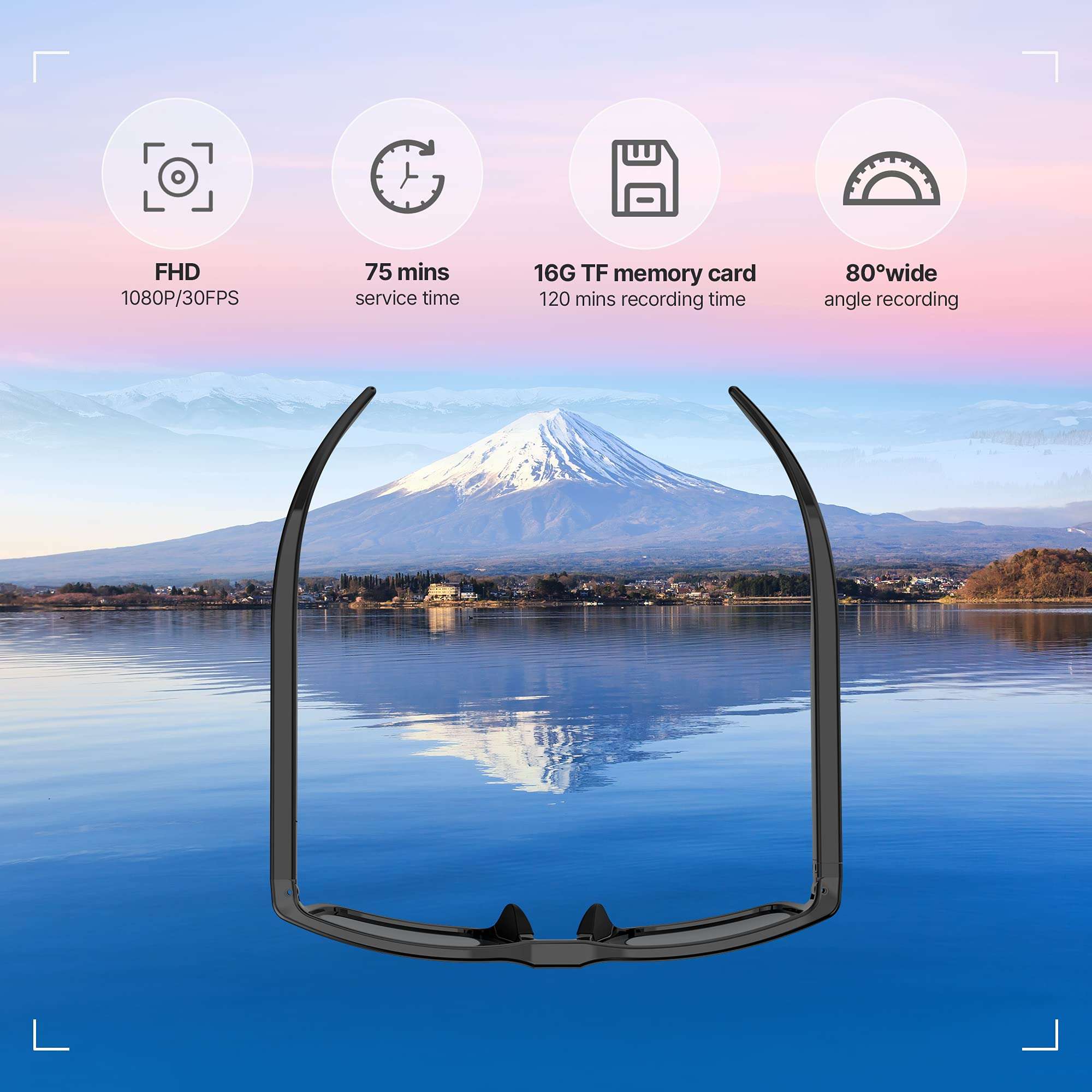 ViView G2S Remote Control Video Glasses,Smart Camera Sunglasses with Audio and Video Recording FHD 1080P for Motorcycle Riding Mountaineering Camping Hiking and Driving (G2S-32G) 5