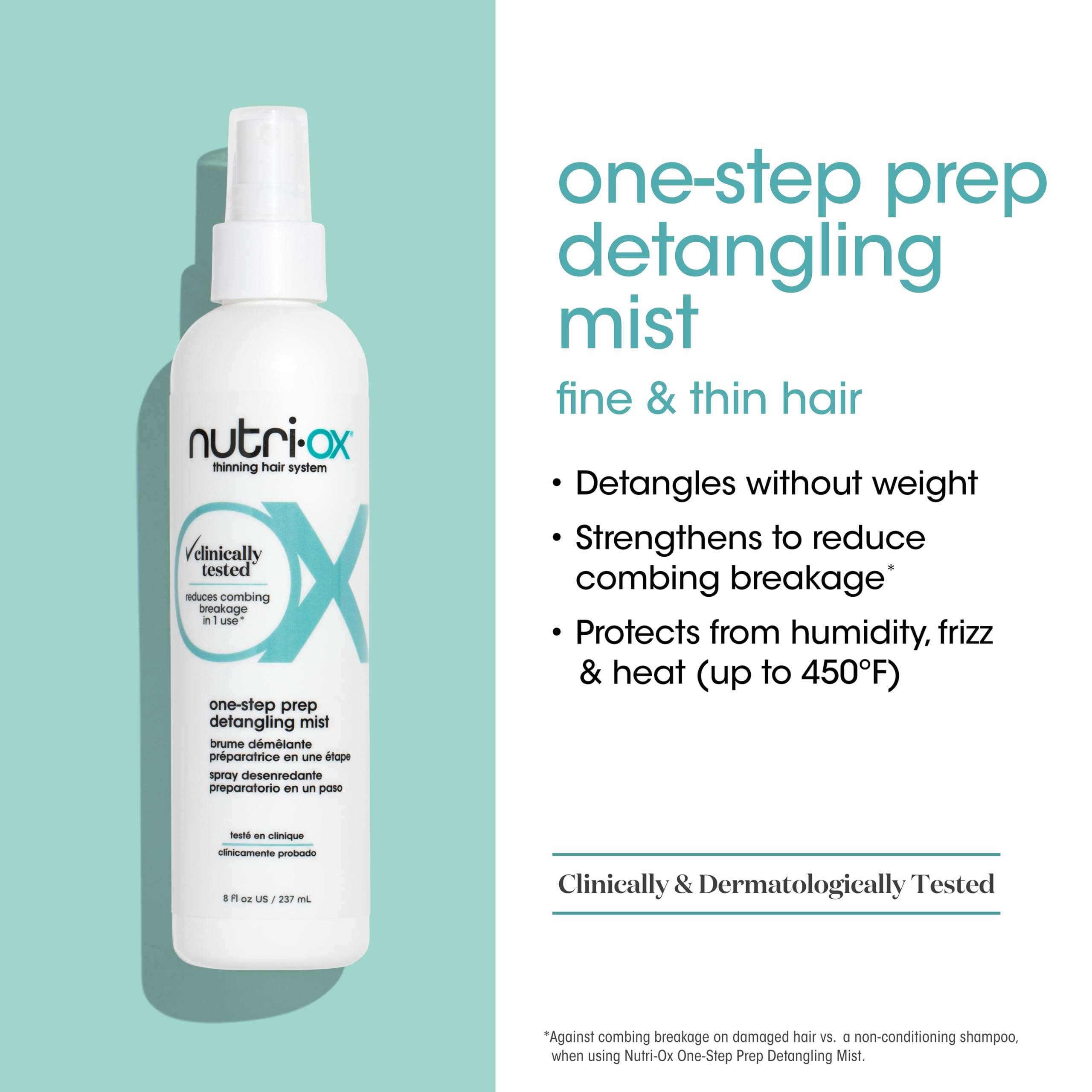 NUTRI-OX Gentle Shampoo & Conditioner & Tonic & Detangling Mist | For Normal Thinning Hair | Thicker, Fuller-Looking Hair | Clinically & Dermatologically Tested | Peppermint | Color-Safe | 15.2 Fl Oz 3