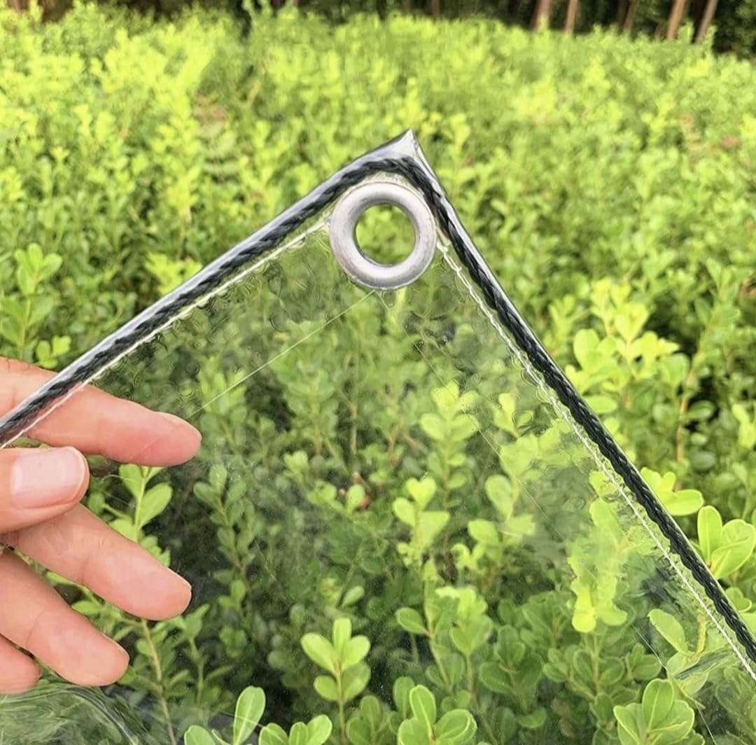 DEWAN SONS Rainproof Cloth Window Windproof Curtains Waterproof Transparent Outdoor,Balcony Sheet Clear, 500 GSM Rain Sun Dust Protections (5 x 10 FT) 1