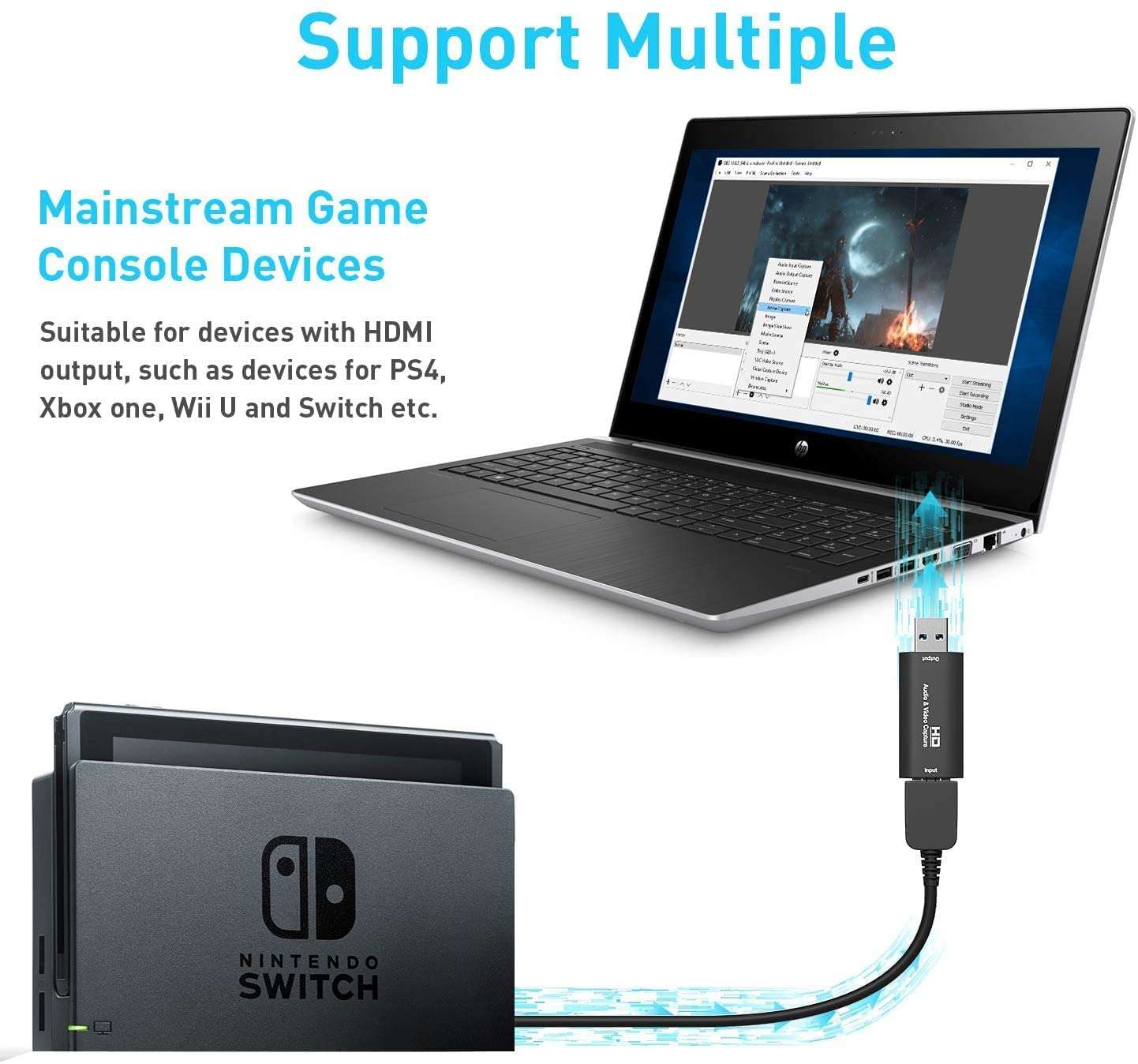 Etzin Video Capture Card, HDMI Capture Card to USB 3.0 Full HD 1080P 60fps, Game Video Capture Device for Live Streaming, DSLR, Action Cam for High Definition Acquisition, Gaming, Live Broadcasting EPL-821HVC-1 6