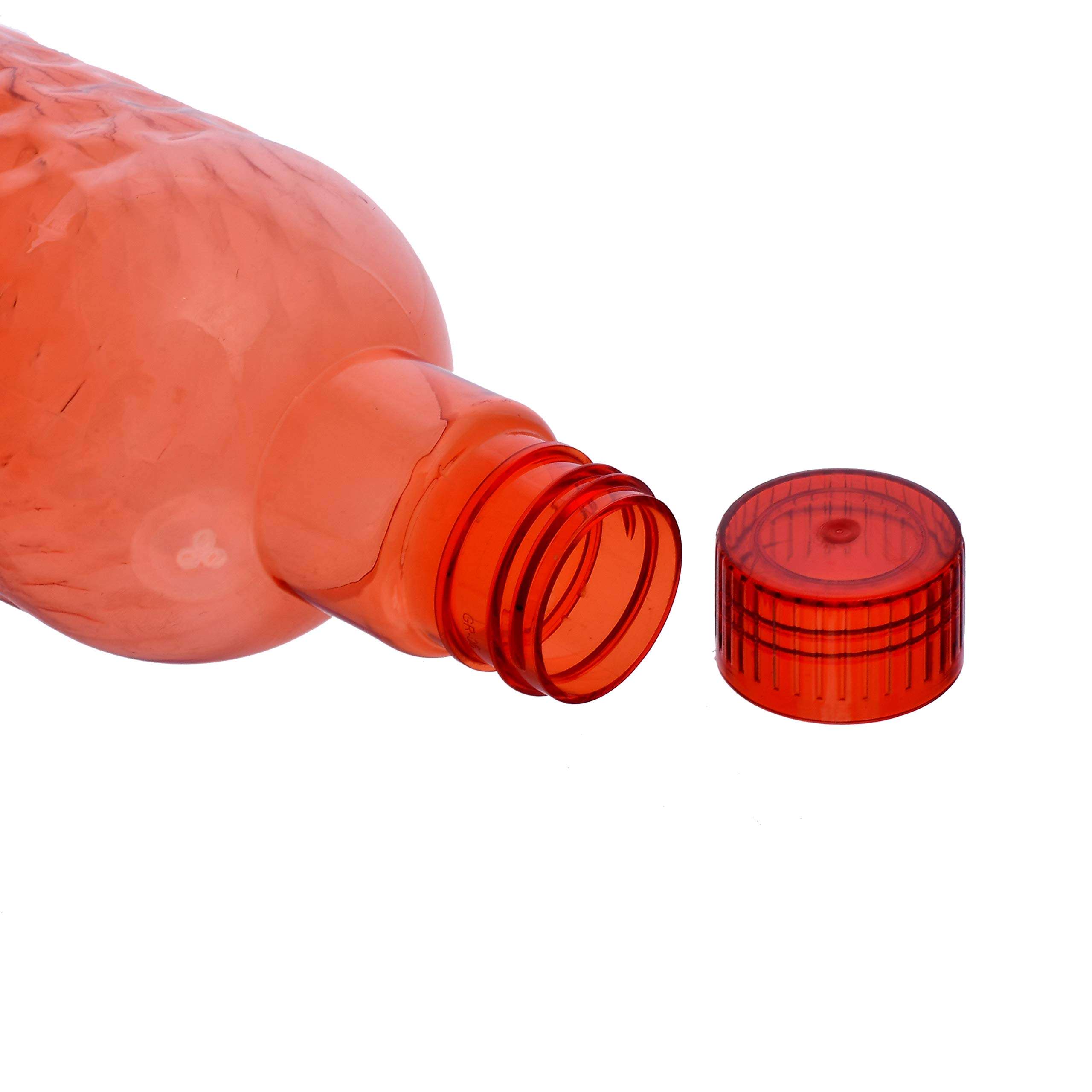 Kuber Industries Plastic 6 Pieces Hammer Fridge Water Bottle Set with Lid (1000ml, Red)-KUBMART386 6