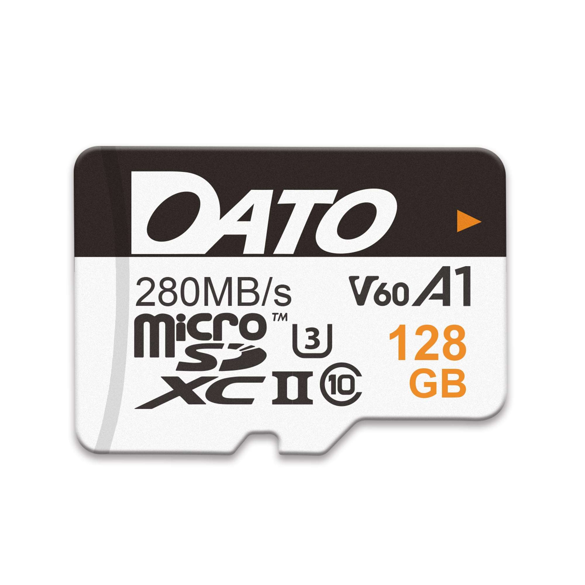 DATO 128GB Lightning microSD Card, UHS-II, A1, C10, U3, V60, Full HD, 4K, Up to 280/180 MB/s microSDXC Memory Card with Adapter, for Phones, Cameras, Portable Gaming Devices 1