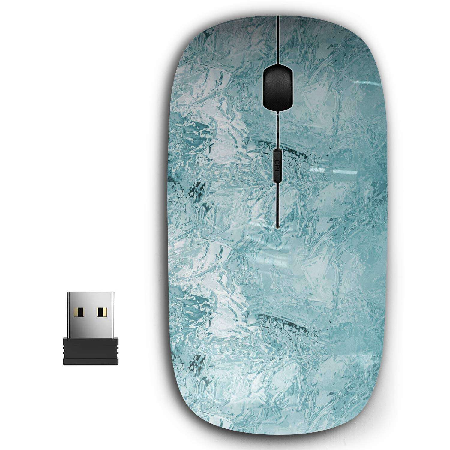 2.4G Ergonomic Portable USB Wireless Mouse for PC, Laptop, Computer, Notebook with Nano Receiver ( Frozen Ice Texture ) 1