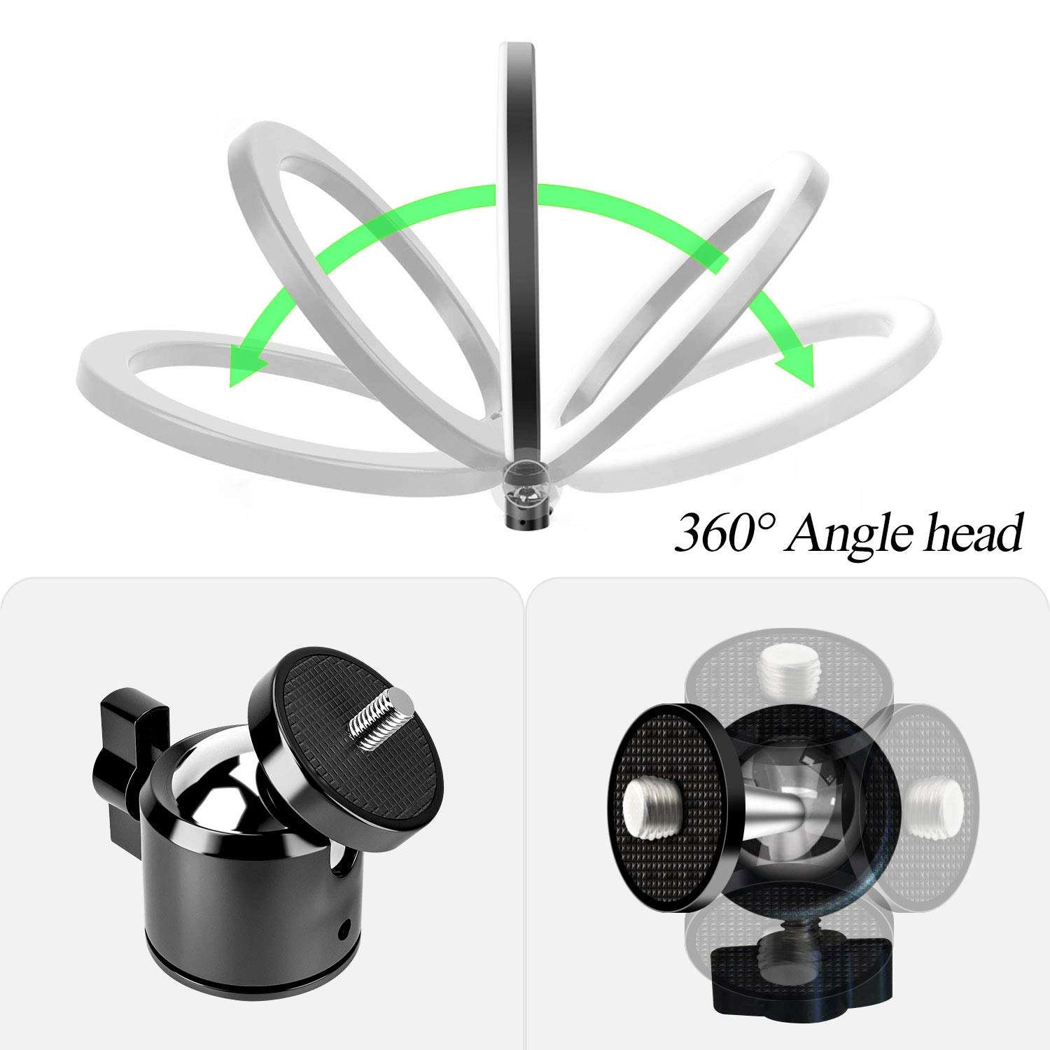 Photography Ring Light with Tripod Holder: Yingnuost 14-inch Dimmable LED Circle Lamp with Phone Holder & vlogging Camera Tripod Stand for Makeup | Streaming Live | YouTube TIK Tok Video Recording 6