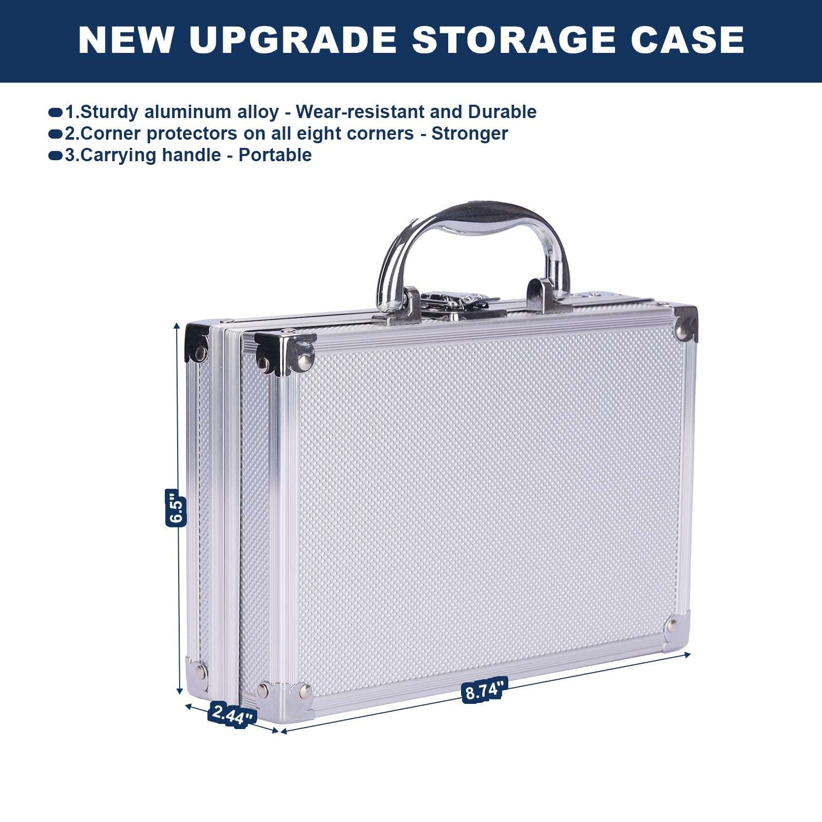 Upgraded Nut and Bolt Thread Checker, CRAFTFORCE 34 Pieces Thread Gauge Set (18 Inch & 16 Metric), Individually Placed in Portable Case for Quickly Checking Nuts and Bolts and Verifying The Size 6