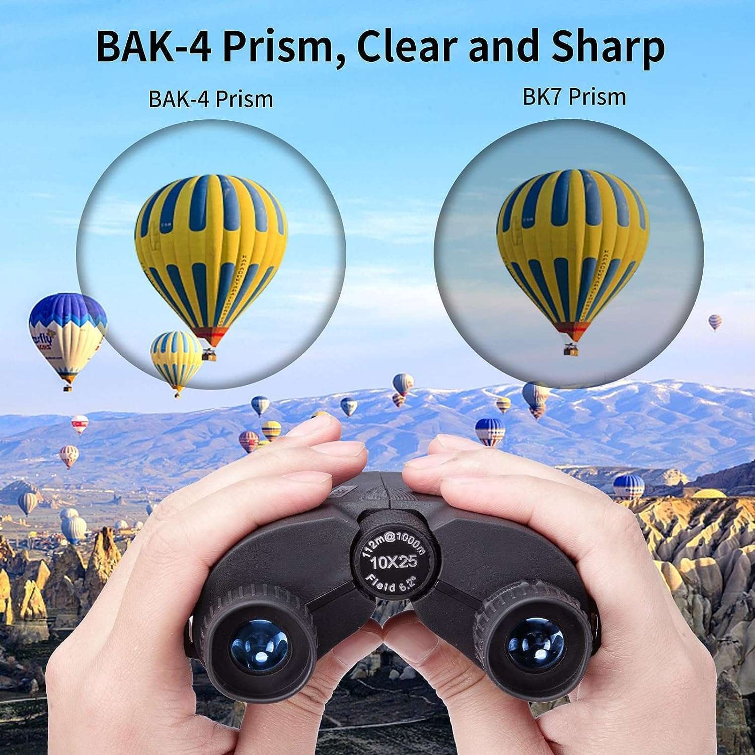 HD Vision Binoculars 10000M High Power for Outdoor Hunting Optical Vision Binocular Fixed Zoom Adjustable Lens Waterproof with Storage Bag (10X25 N) 6