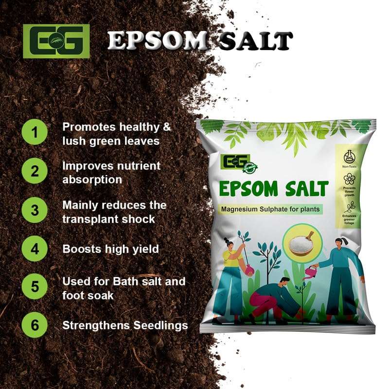 Elamgreen Epsom Salt For Plants 5kg magnesium sulphate Fruit and flower fertilizer vegetable fertilizer 5