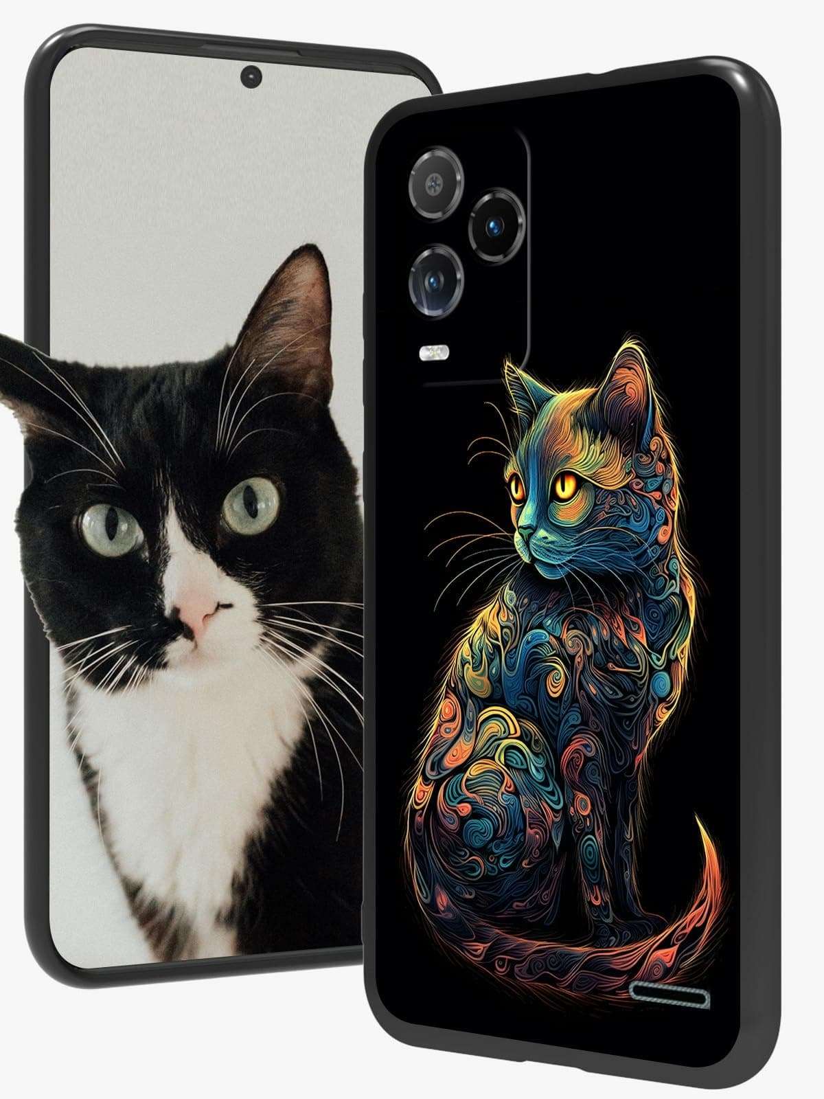 DHYYDSQZ for BLU View 5 Pro Phone Case for BLU View 5 Pro B170D with Cute Art Cat Design Slim Shockproof Soft TPU Silicone Cover [Square Edges] [Camera Protection] Case for BLU View 5 Pro 6.75" 2024 1