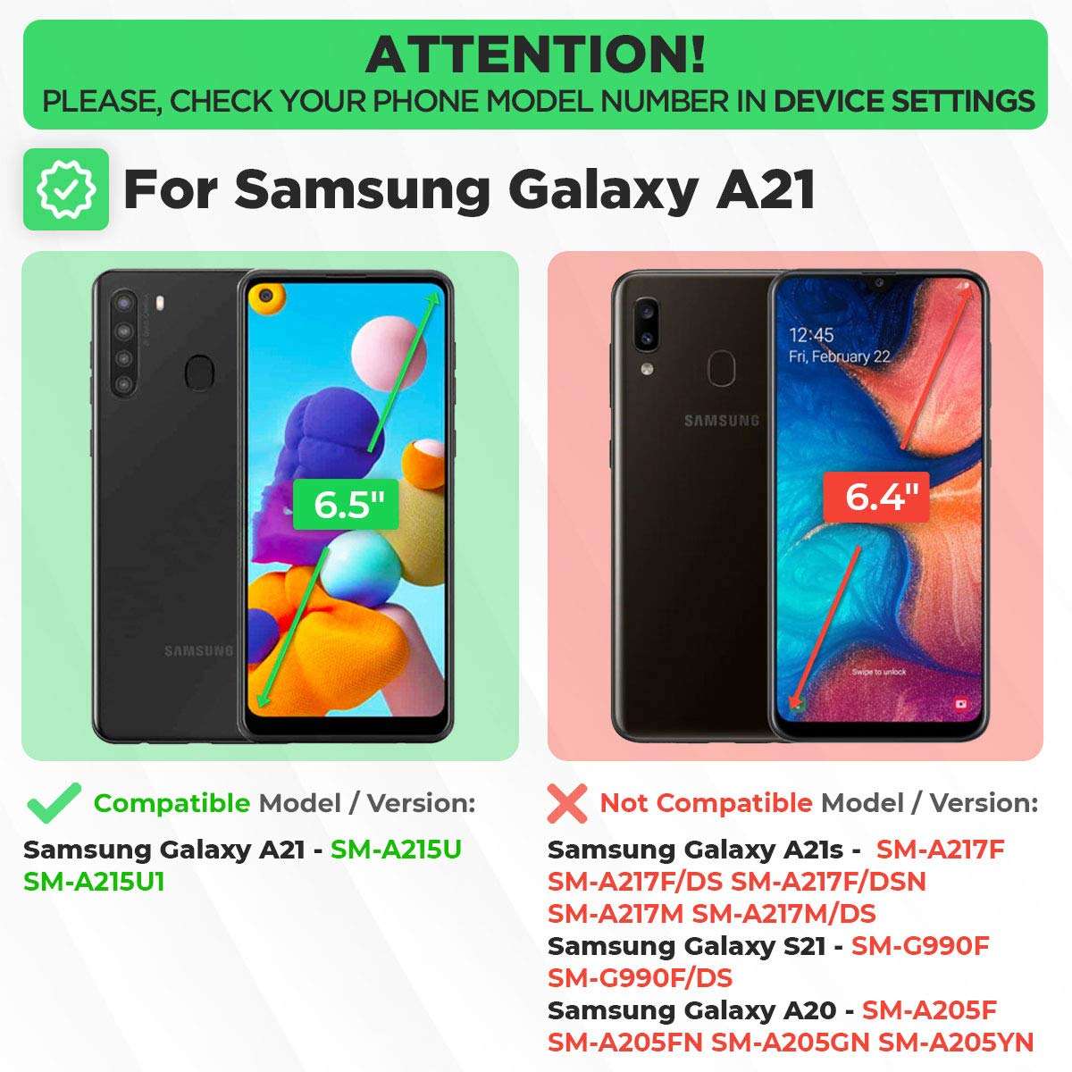 for Samsung Galaxy A21 Case with Belt Clip Holster, Kickstand Slim Cover Phone Case for Galaxy A21 - Black 2