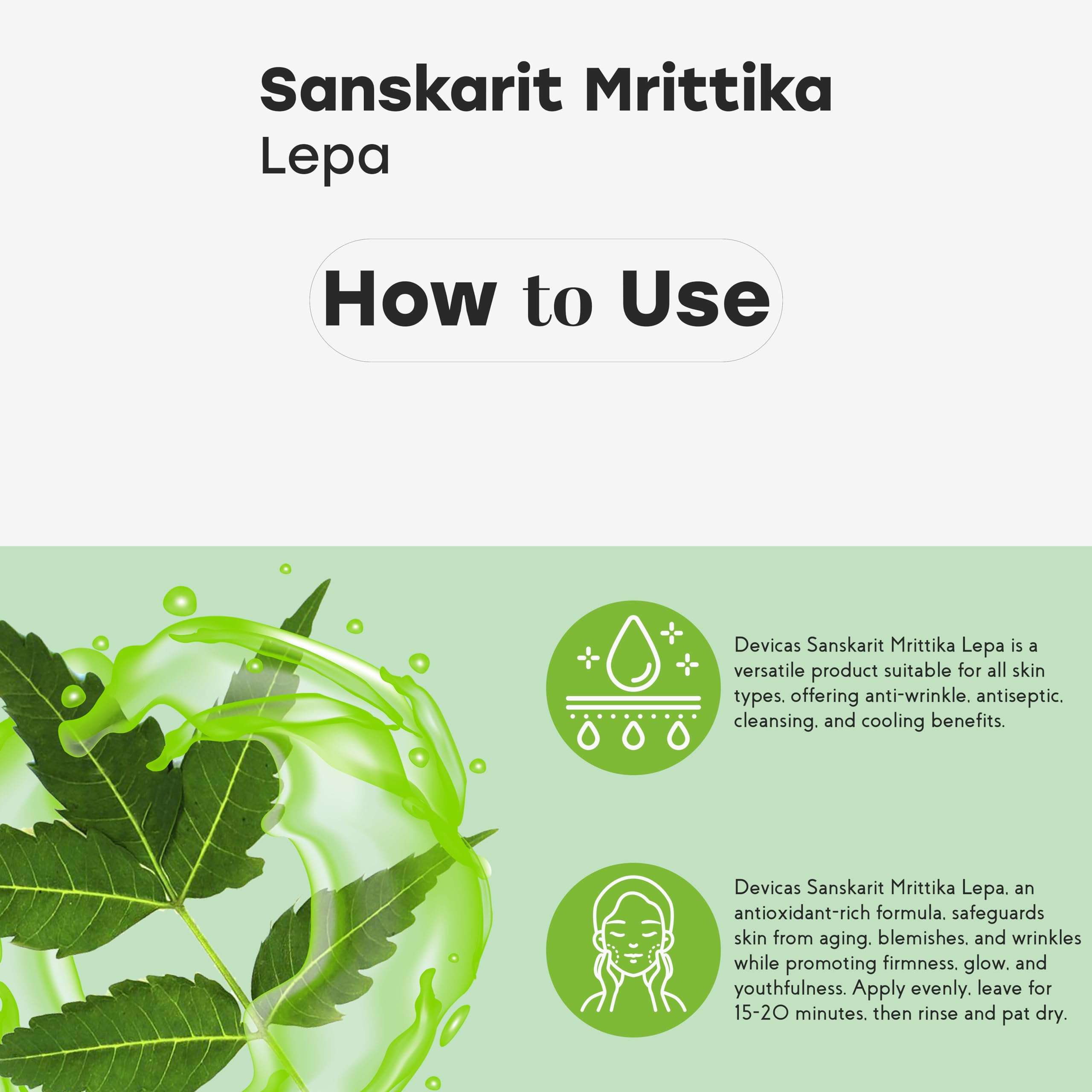 Devicaas Sanskaritt Mrittika Lepa 100G | Helps in Anti-Wrinkle, Antiseptic, Cleansing | Protect Skin from Ageing, Pimples, Blemishes, Wrinkles 6