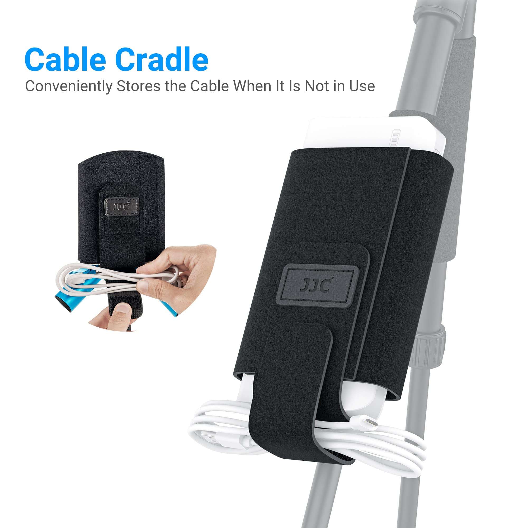 JJC Equipment Mounting Strap for Power Bank on Tripod for Long Time Photography,Remote/Off-Camera Flash Holder Strap for Photographer Videographer,Hard Drive/Computer Power/Smartphone Holder Strap 5