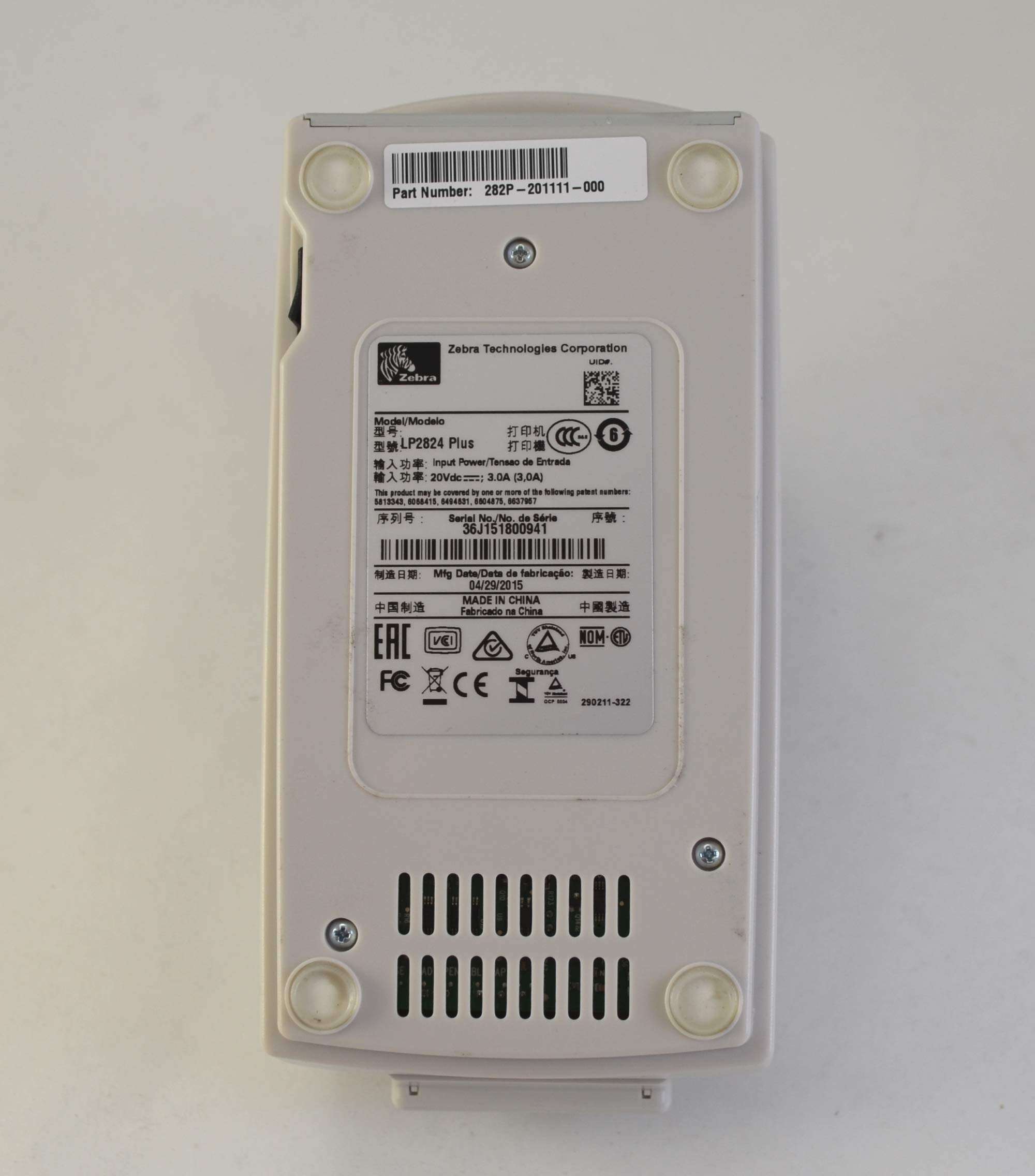 ZEBRA TLP2824 Plus Thermal Transfer Desktop Monochrome Printer Print Width of 2 in Serial and USB Port Connectivity 282P-101110-000 4