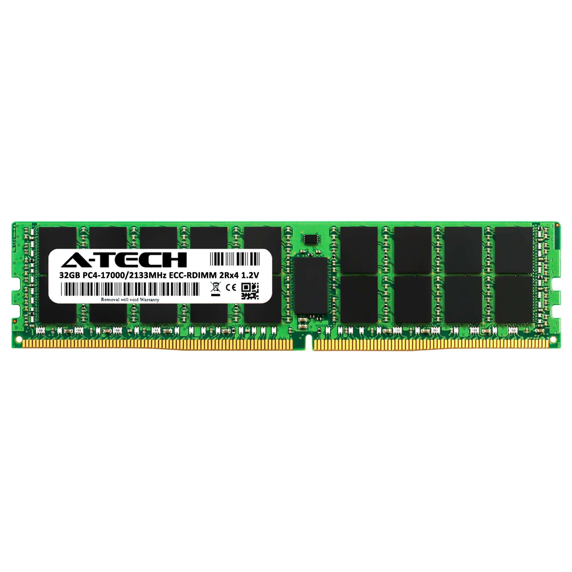 A-Tech 32GB RAM Replacement for Kingston KVR21R15D4/32 | DDR4 2133MHz PC4-17000 2Rx4 1.2V ECC RDIMM Registered 288-Pin DIMM Memory Module 2