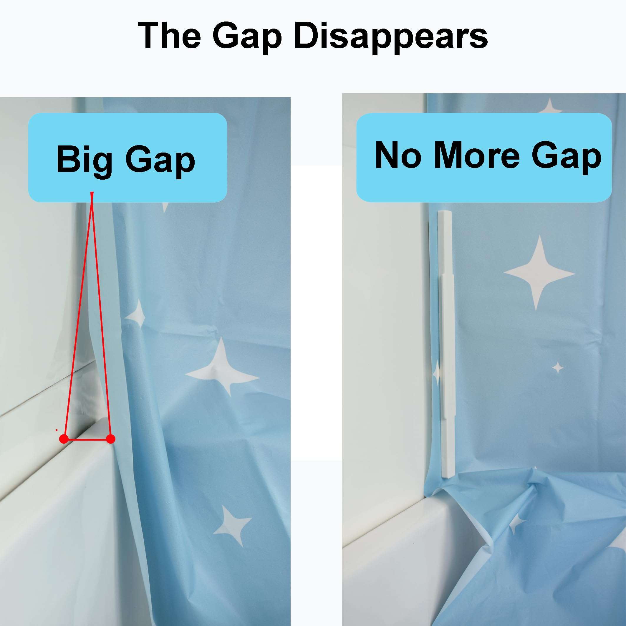 YYST Magnetic Lock for Shower Curtain, Windproof Shower Curtain Sealer, Lock, Shower Curtain Weights, Bathtub Clips - Keep Water in, No Blowing in,No Wet Curtains Cling to Your Body (white-2sets) 4