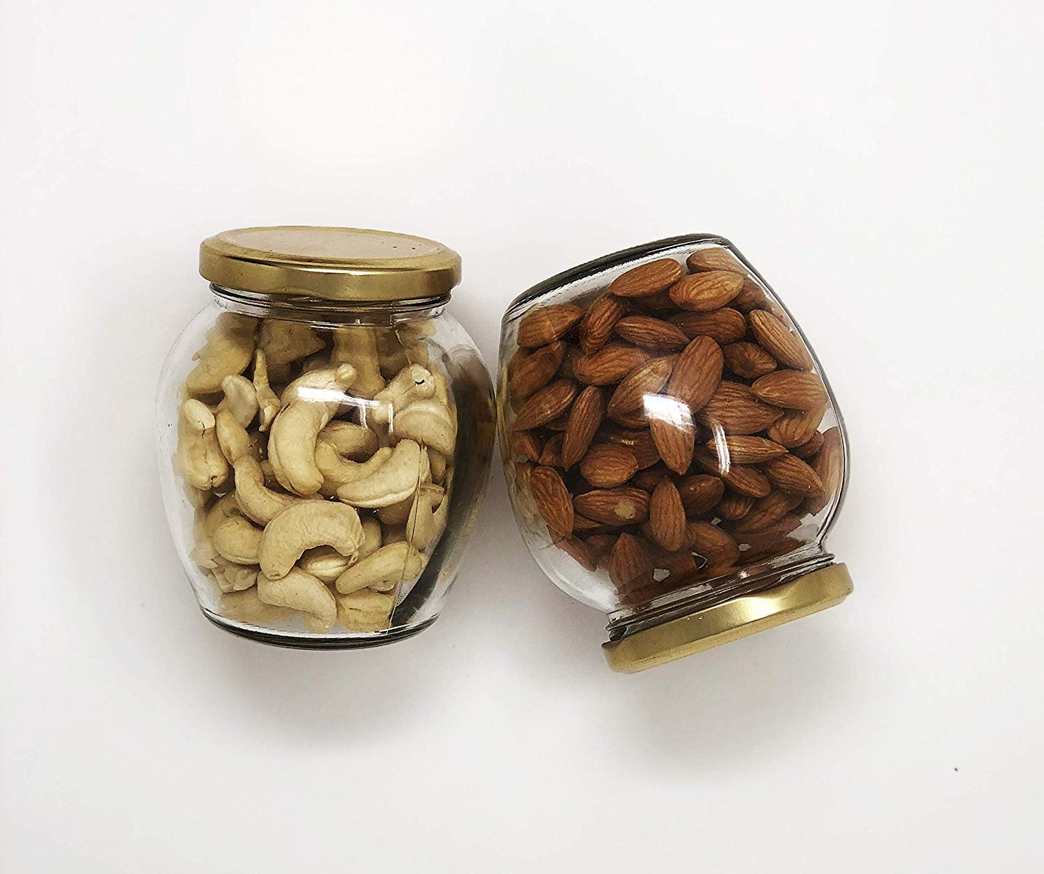 Matka Shape kitchen storage jars and containers with Airtight Metal Lid for Spice Jam Honey & Decoration Craft Work 350 ml (4)