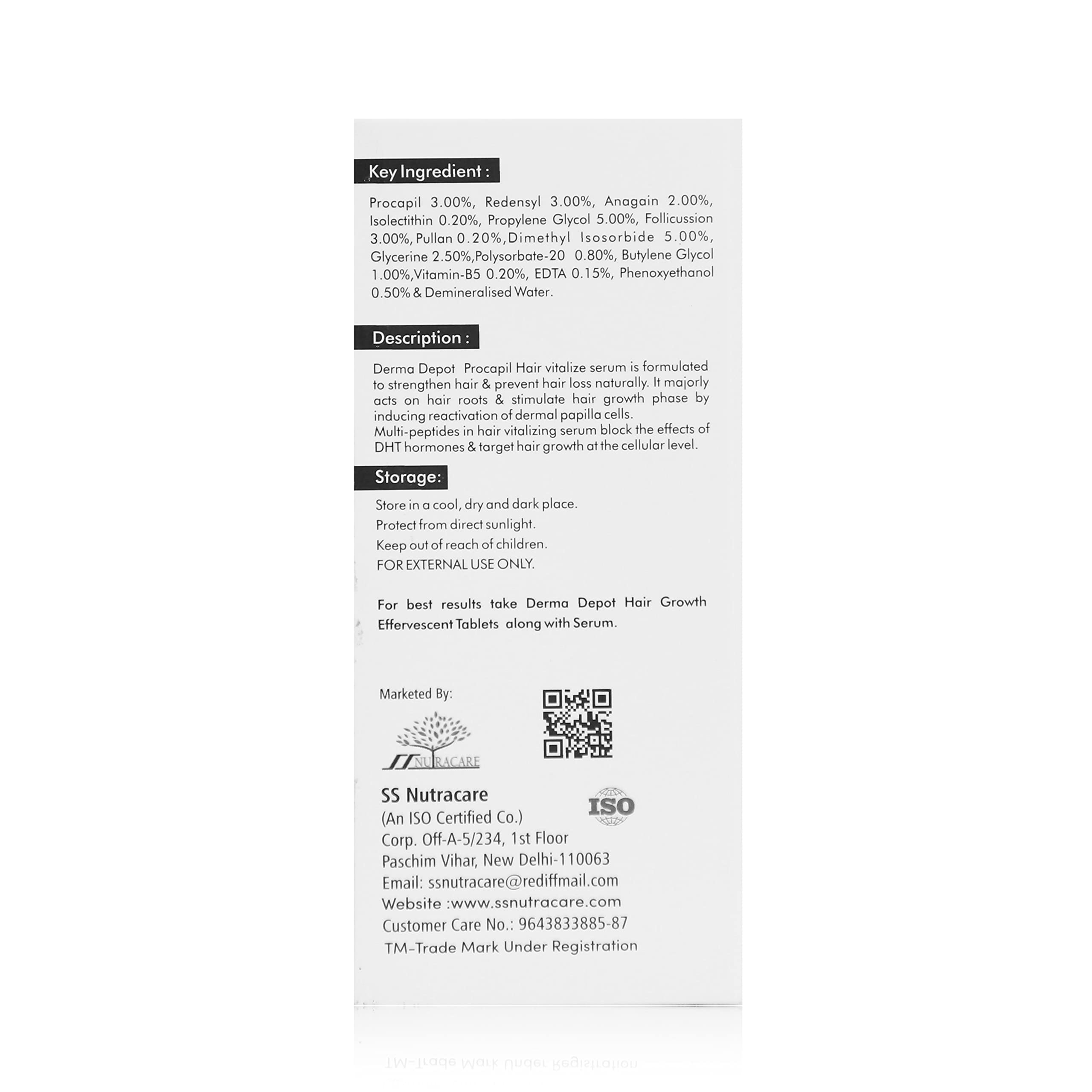 DERMA DEPOT hair growth serum with advanced & proven hair growth promoters | Redensyl 3% | procapil 3% | AnaGain 2% | For Controlling Hair Fall, Baldness & Promotes Hair Healthy Growth (3) 5