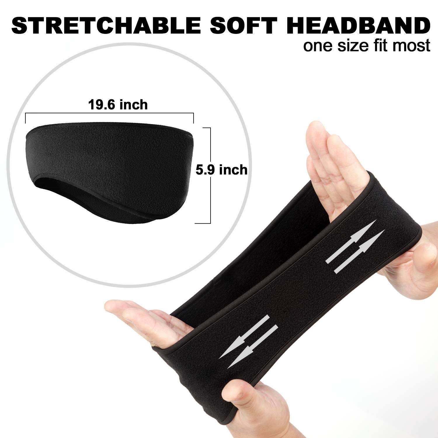 KXCOFTXI Mens Headbands - 4 Pieces Earmuffs Warmer for Winter - Sports Headband for Running Skiing Yoga Workout 3