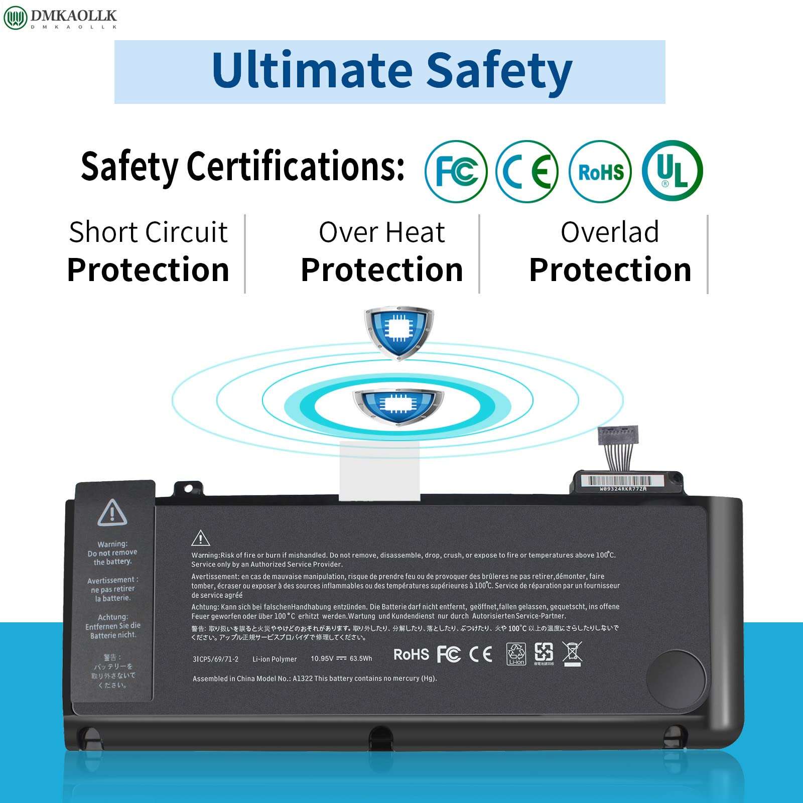 A1322 A1278 Battery for MacBook Pro Battery 13 inch Mid 2012 2010 2009 Early & Late 2011,661-5557 661-5229 MacBook pro A1278 A1322 Battery [12 Months Warranty] 4