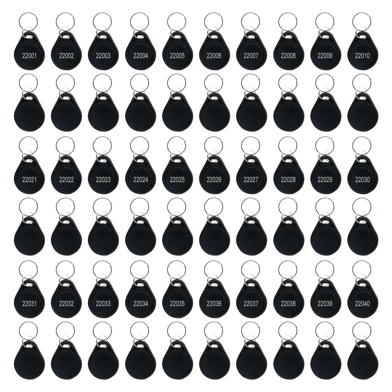 100pcs RFID Key Fobs Writable, Thin 26 Bit Proximity Key Fobs Fit for Prox Key ISO-Prox 1346 1386 1326 H10301 Format Readers, Works with The Vast Majority of Access Control Systems Black (100pcs) 1