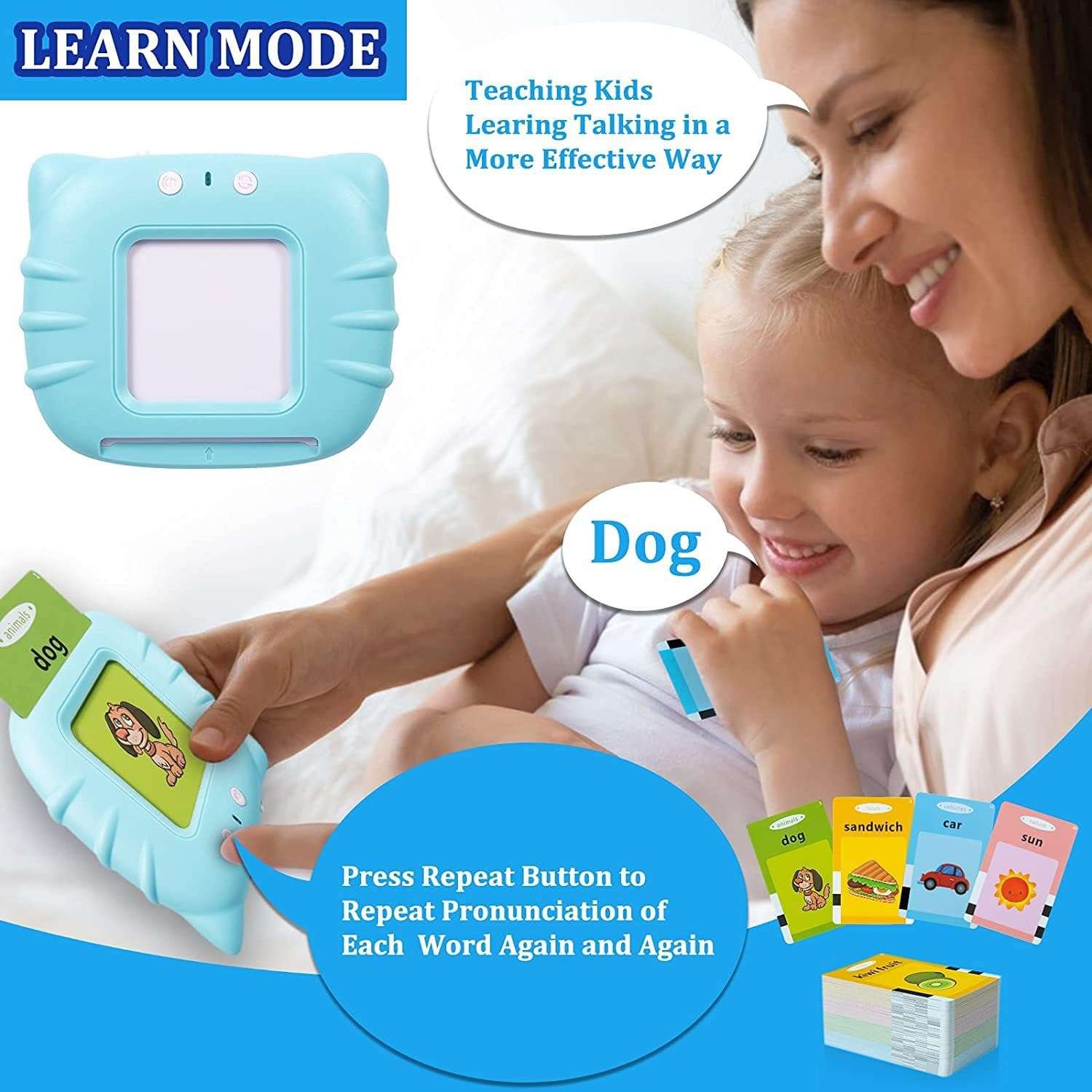 Royaldeals Toys Talking Flash Cards- Learning Toys for Toddlers - for Age 2 3 4 5 6 6
