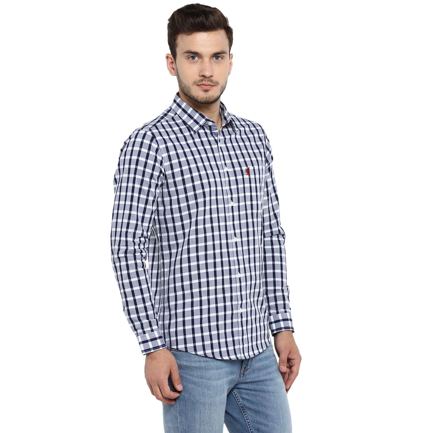 Red Tape Men's Checkered Regular fit Casual Shirt (RFS0194_Check Navy_M 5