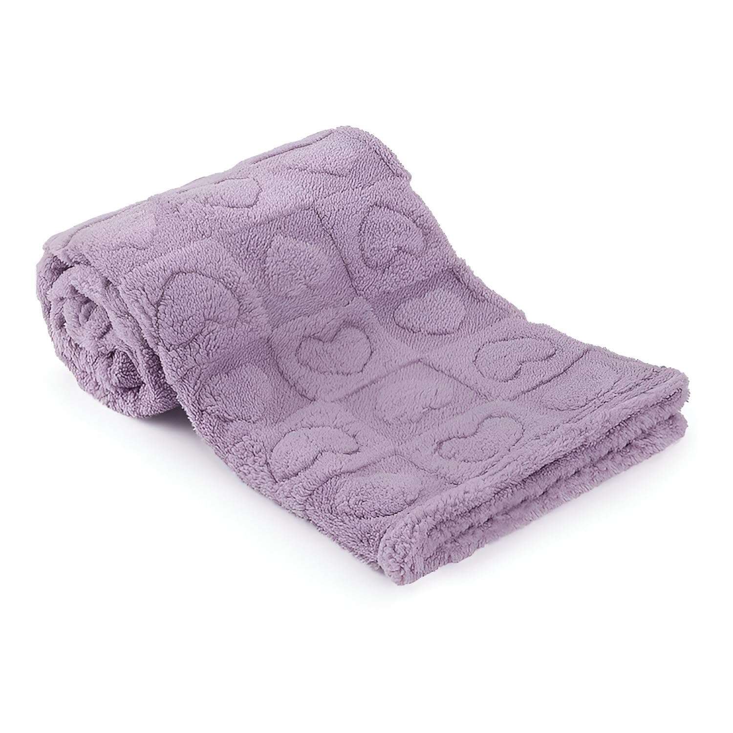 SYGA Fleece Baby Blanket Ultra Soft Heart Chex Design, Cozy Fluffy Polyester Blanket for Newborn Infant Toddler, Crib & Stroller Use 30 x 40 inch (Purple) 1