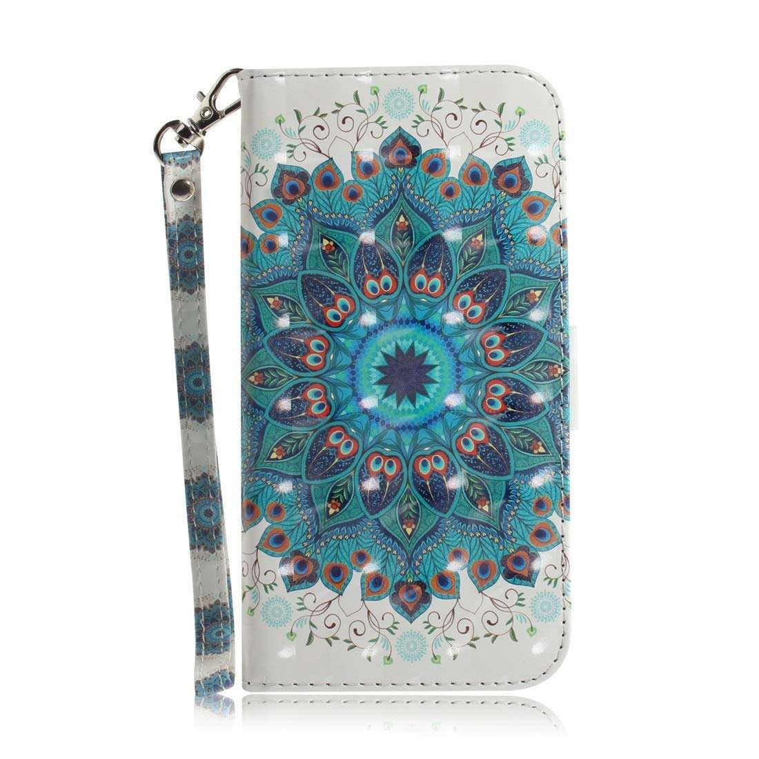 GUOSHU Mobile Phone Case Bag Peacock Wreath Pattern 3D Coloured Drawing Horizontal Flip Leather Case for Huawei P30 Pro, with Holder & Card Slots & Wallet Back Cover Case 2