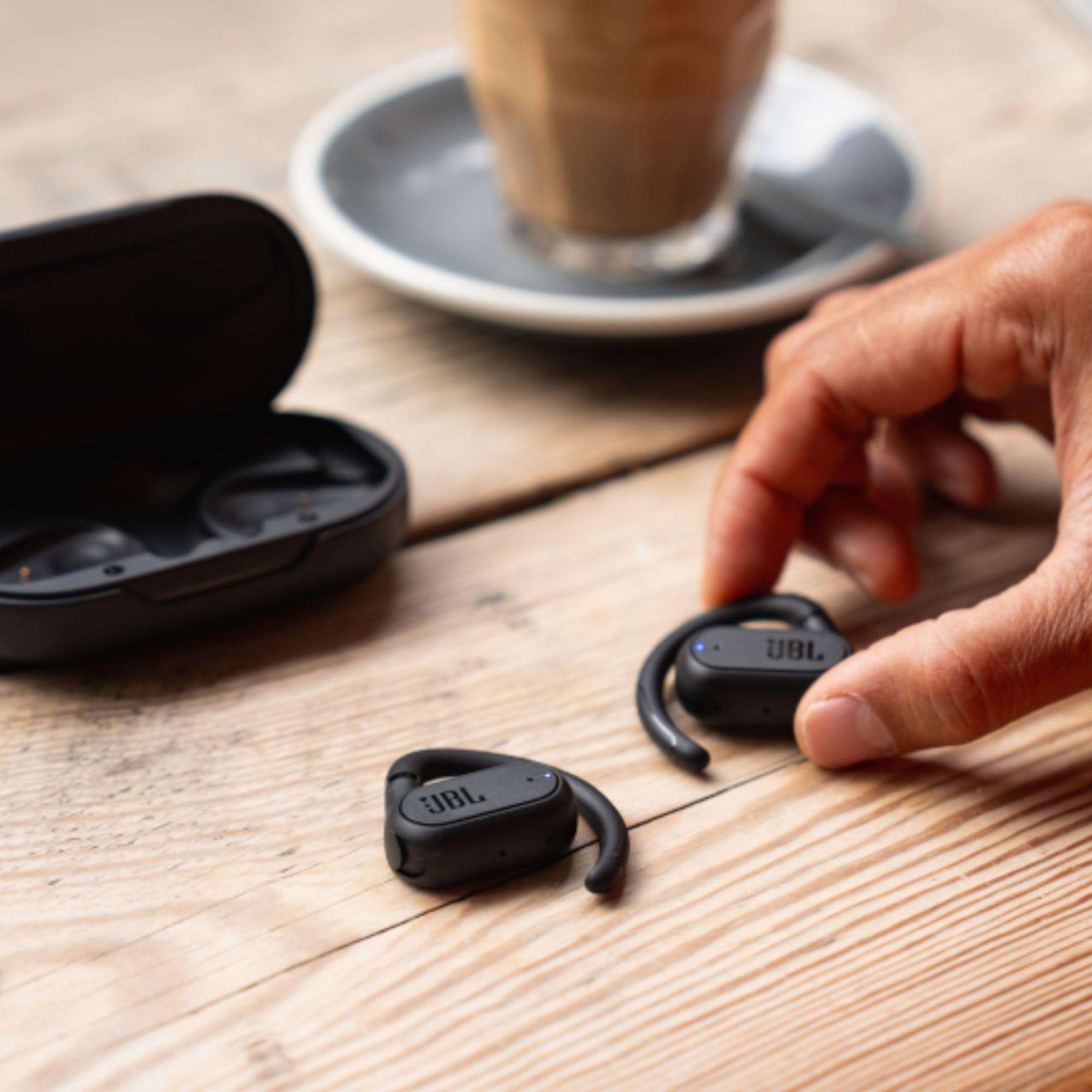 JBL SoundGear Sense - True Wireless Open-Ear Headphones, OpenSound Technology, Splash and dust Resistant, 4 mics for Crisp, Clear Calls, Up to 24 Hours of Battery Life, Plus Speed Charge (Black) 2