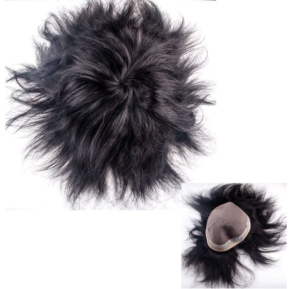 Verbier Latest Arrived USA Human Hair Wig For Men To Cover Baldness And Easily Attachable Hair Wig Black/Brown Size 10x7 Pack Of 1 3