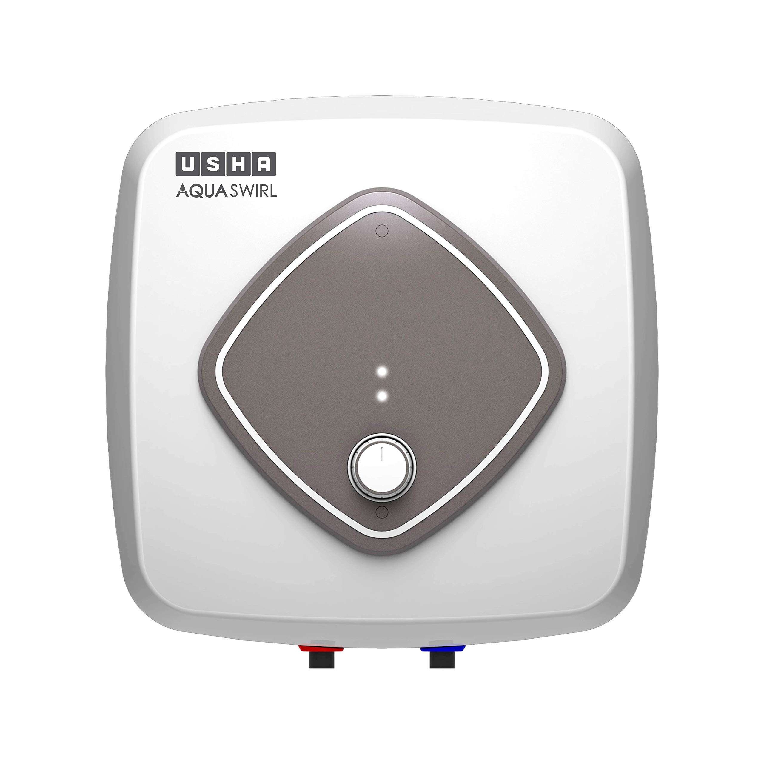 Usha Aqua Swirl 25 Litre 5 Star Storage Water Heater with Copper Heating Element (White Grey)