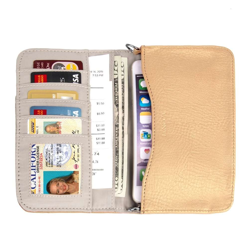 Durable Leather Cell Phone Wallet Case | Credit Debit Card Holder | ID Holder | Back Pocket | Shoulder Wallet Bag for Women 6