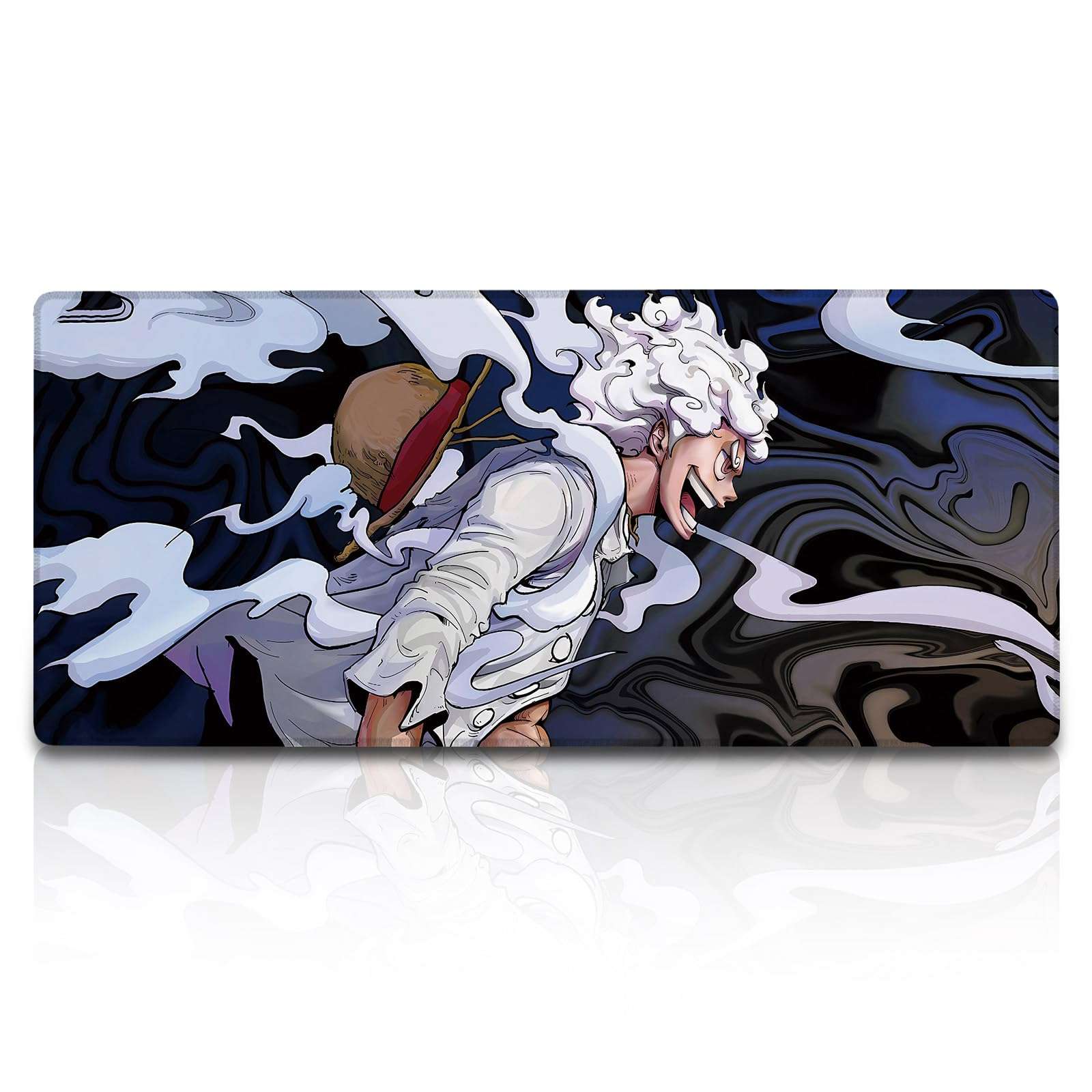 Anime Mouse Pad Gear 5 Luffy HD Print One Piece Mouse Pad Non-Slip Base and Stitched Edge Mouse pad Large Gaming Mouse Pad for Desk 35.5 x 15.7inch 1