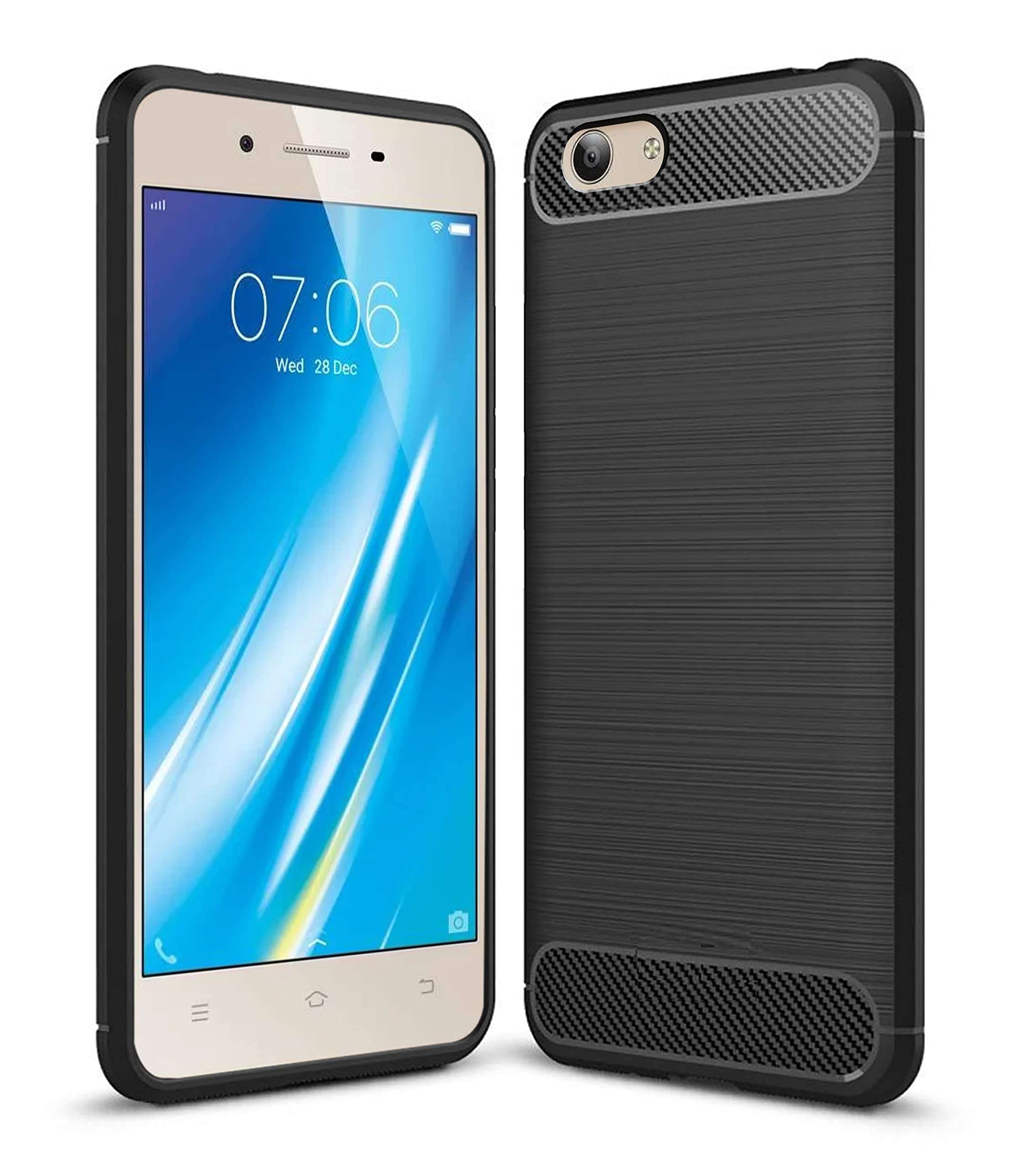 Amazon Brand - Solimo Back Cover Case for Vivo Y53 / Vivo Y53i | Compatible for Vivo Y53 / Vivo Y53i Back Cover Case | 360 Degree Protection | Soft and Flexible (TPU | Matte Black)