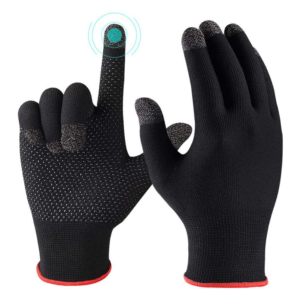 ZEPOHCK Game Gloves, Anti-Sweat Breathable, Touch Finger Gaming Glove for Highly Sensitive Nano-Silver Fiber Material, Dot Silica Gel Palm Non-Slip Design, Support Almost All Mobile Gaming 2
