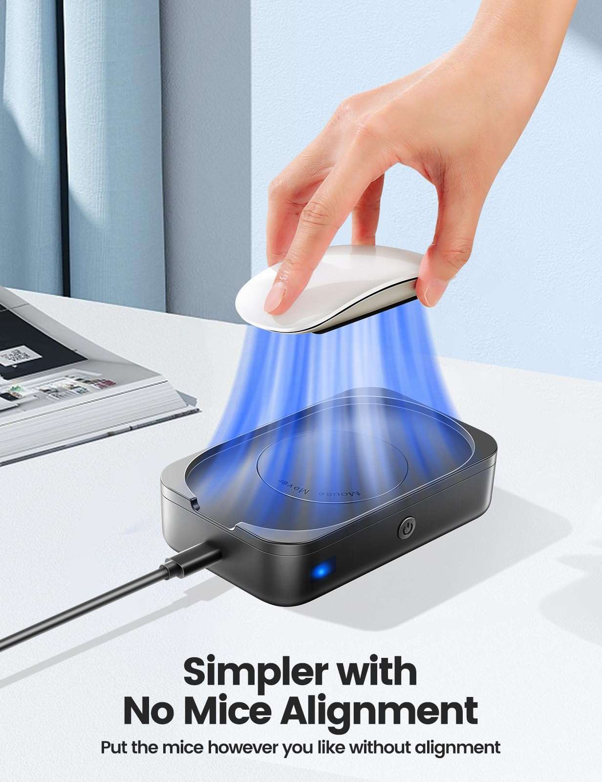 meatanty [Easier-to-Use Mouse Jiggler, 100% Undetectable Mouse Mover, Automatic Mouse Shaker Wiggler Computer Moving Device Pad, Mechanical Random Vibration for Office Remote Work and Life Balance 4