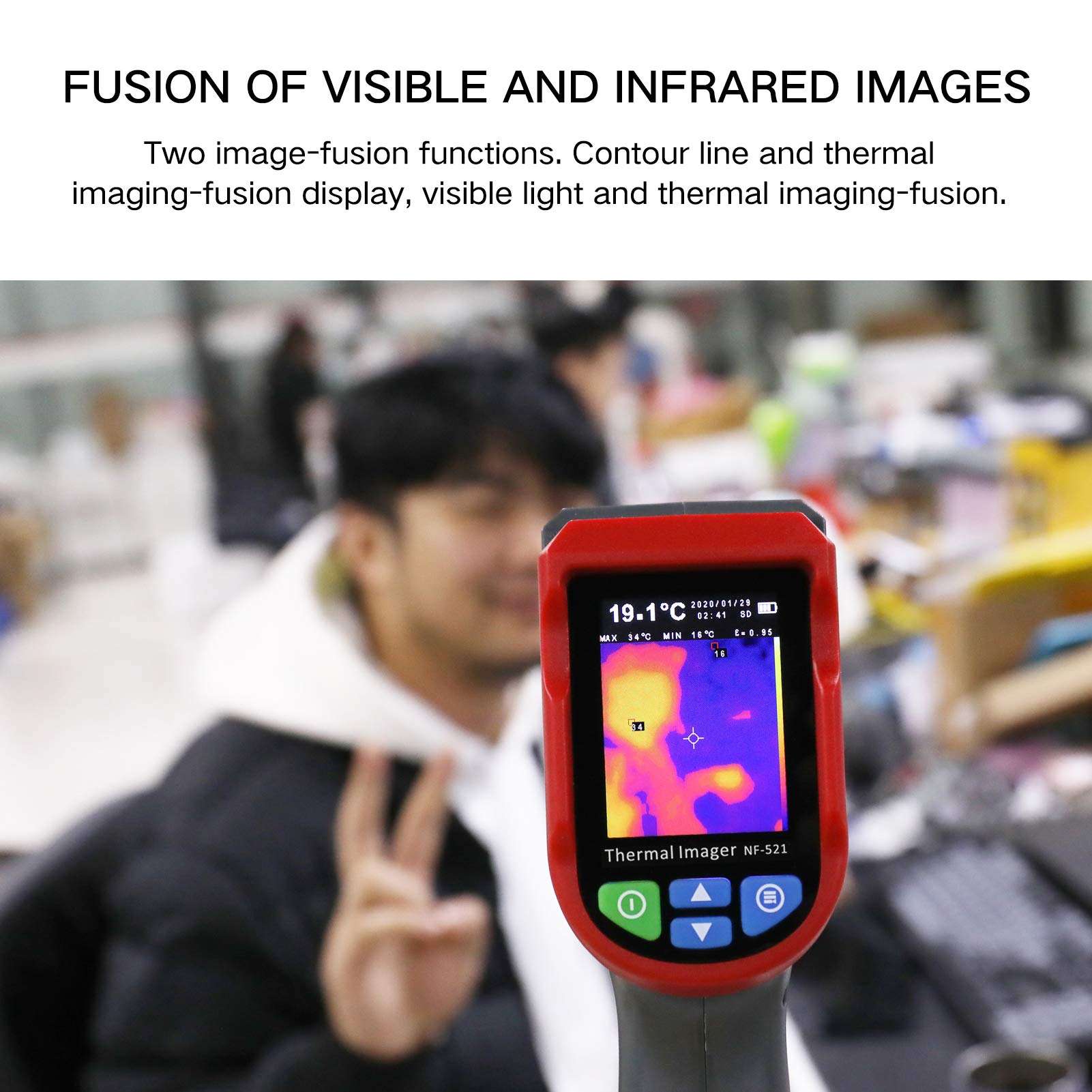 Qnotici NF-521 Thermal Imager Portable Infrared Camera Digital Display Heating Detector Handheld Temperature Imaging Imager 4