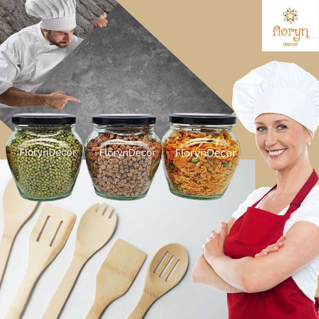 Floryn Decor Matka jar Set, Matka Shape 200ml Glass Jar With Rust Proof Air Tight Lid | Suitable for use in your home office, kitchen storage, | Glass Jar for Kitchen & gift | Matka glass jar (6) 5