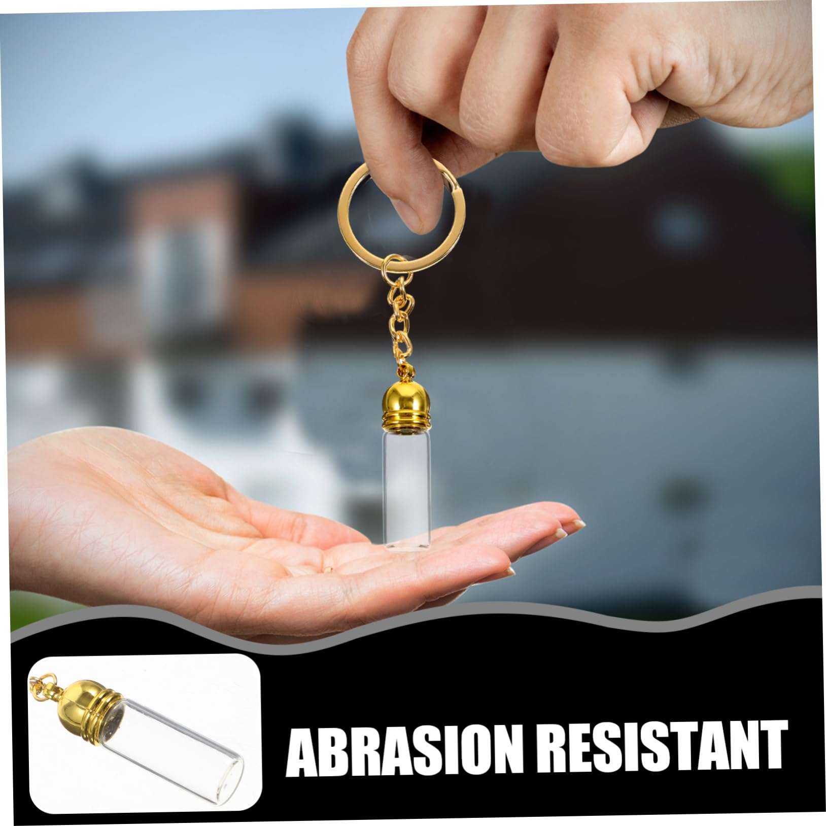 WRITWAA Glass Bottle Pendant Perfumes Key Fob Mini Refillable Perfume Bottle Perfume Travel Refillable Keychain Bottle Keychain Pendant Small Perfume Miss Lobster Clasp Zinc Alloy Portable 6