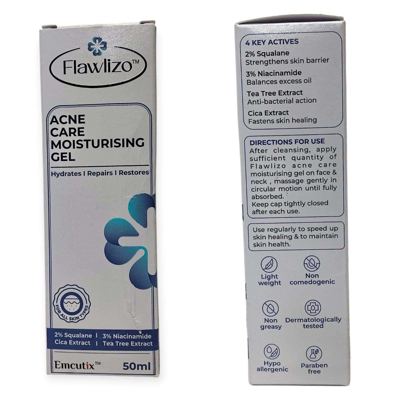 flawlizo acne care moisturising gel 50ml (PACK OF 2 * 50ML) 4