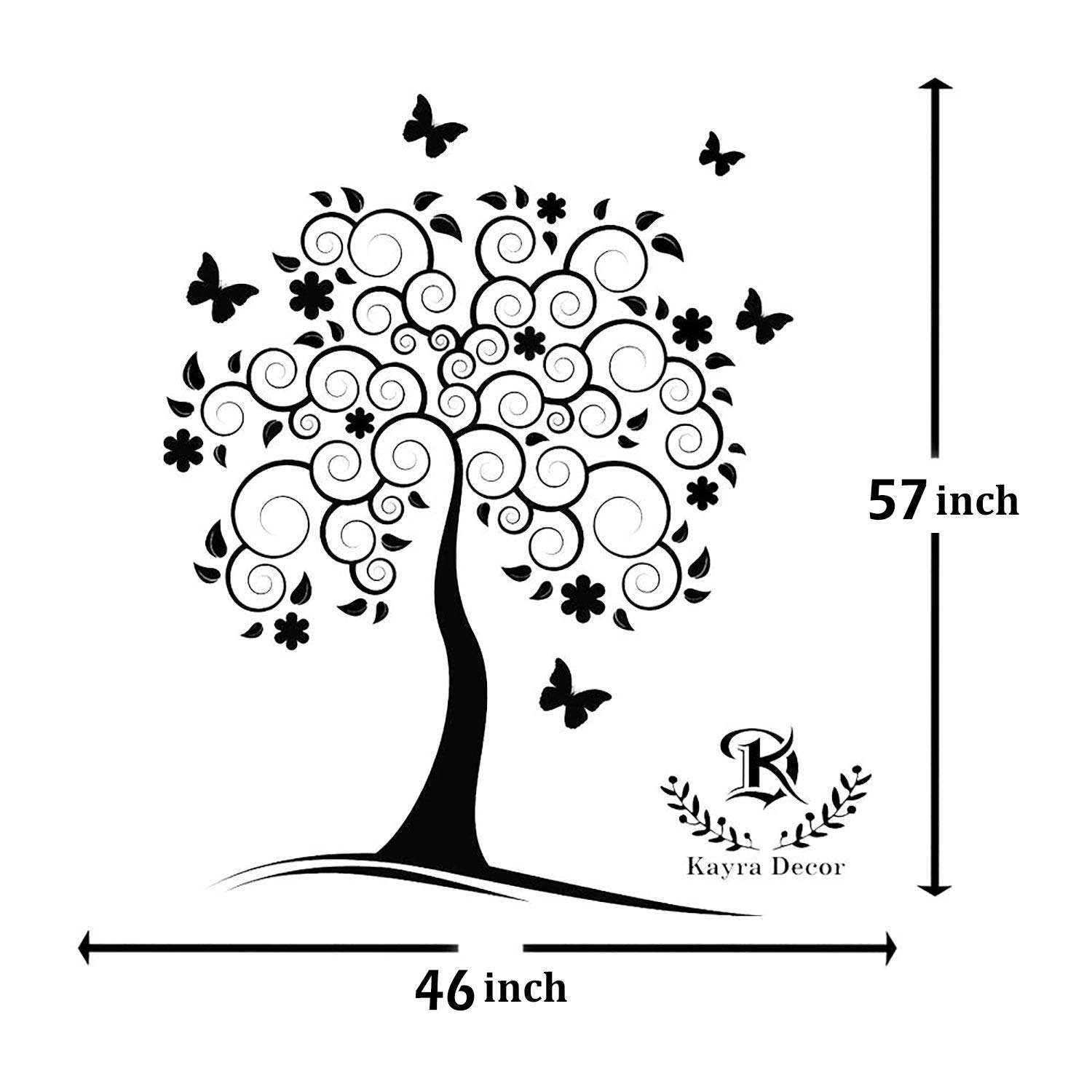 Kayra Decor Large Size Stunning Tree Wall Design Stencils for Wall Painting and Home Wall Decoration – Suitable for Room Decor and Craft (46" x 57" Inch) (KHSNT420) 6