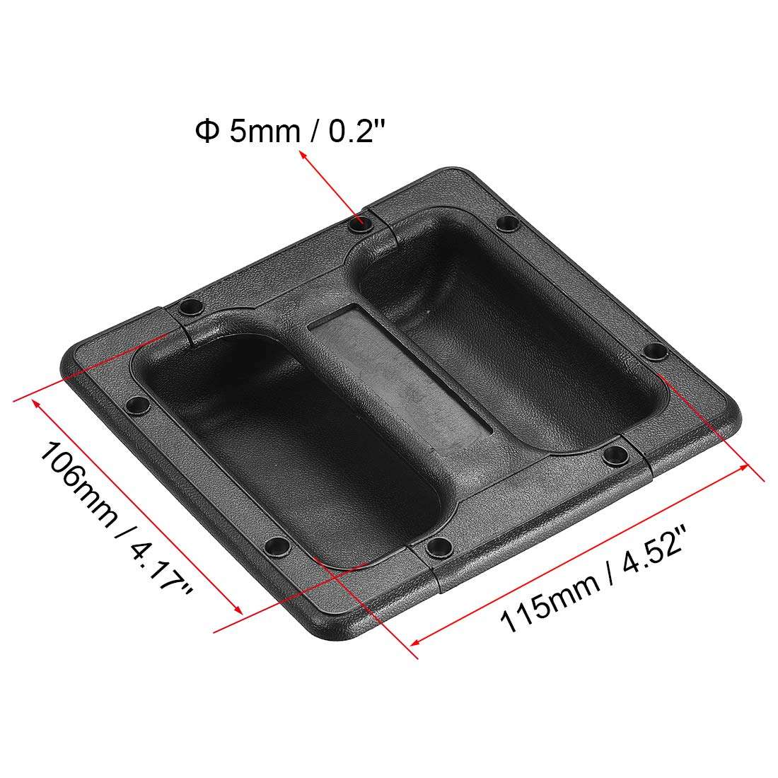 uxcell Recessed Speaker Handle Grasp Plastic Handles Holder 5.78'' Inches Length Fit for Speaker Cabinet Box 4pcs 4