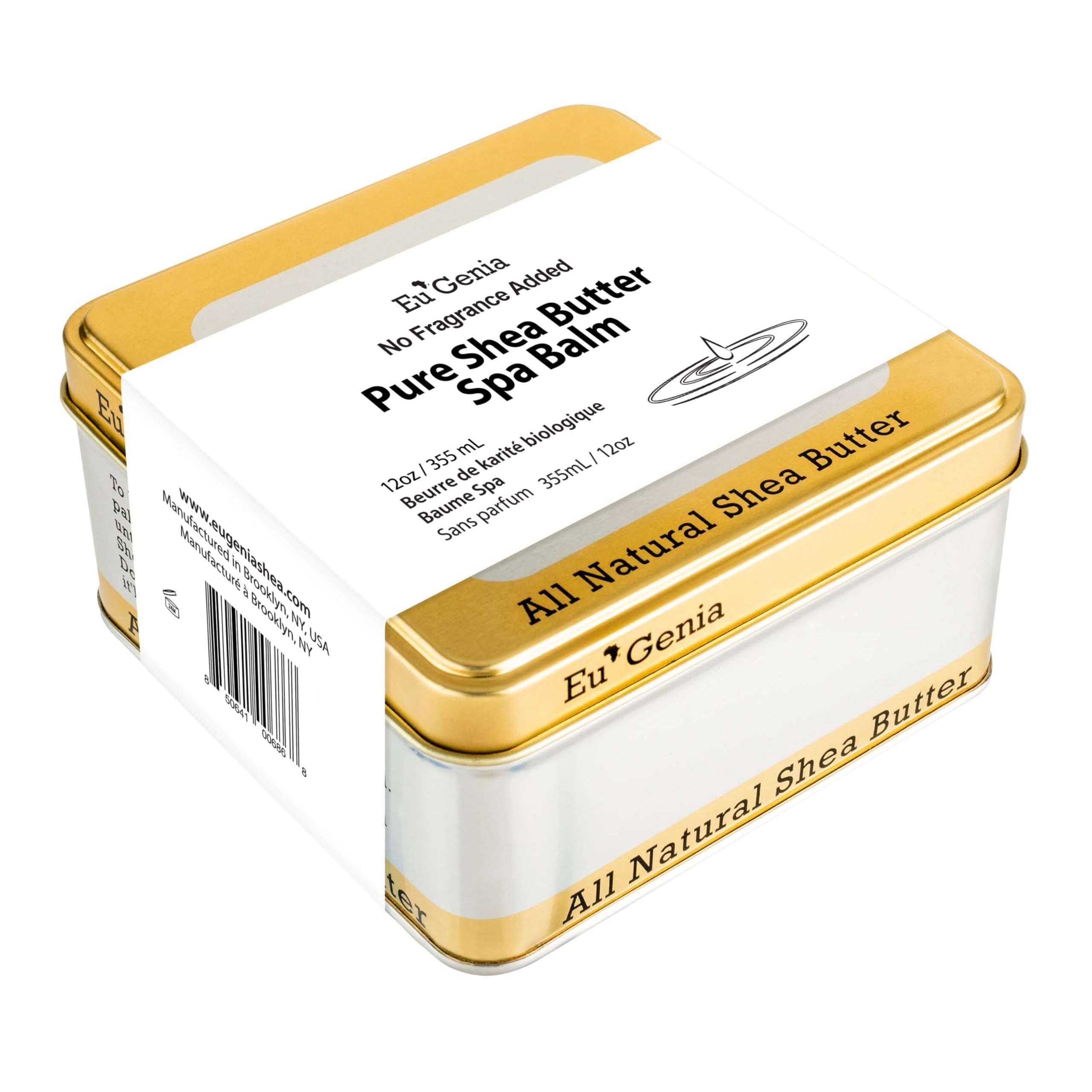 Eu'Genia Anti-Aging Shea Butter Balm: Unscented 12 oz, 100% Pure Unrefined Ghanaian Shea, Premium Face & Body Moisturizer for All Skin and Hair Types 1