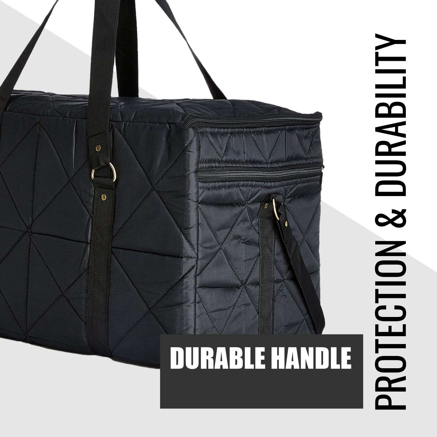 Heart Home Storage Duffle Bag | Parachute Travel Storage Bag | Storage Organizer for Clothes | Storage Carrying Bag with Handle | Zipper Closure Storage Bag for Clothes | Pack of 2 | Black 6