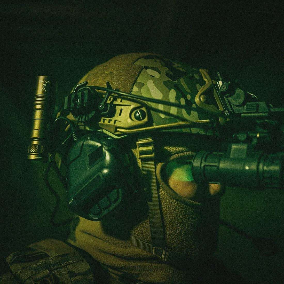 Weltool W35IRH Tactical Helmet Light and PM4 Offset Picatinny Rail Light Mount 5