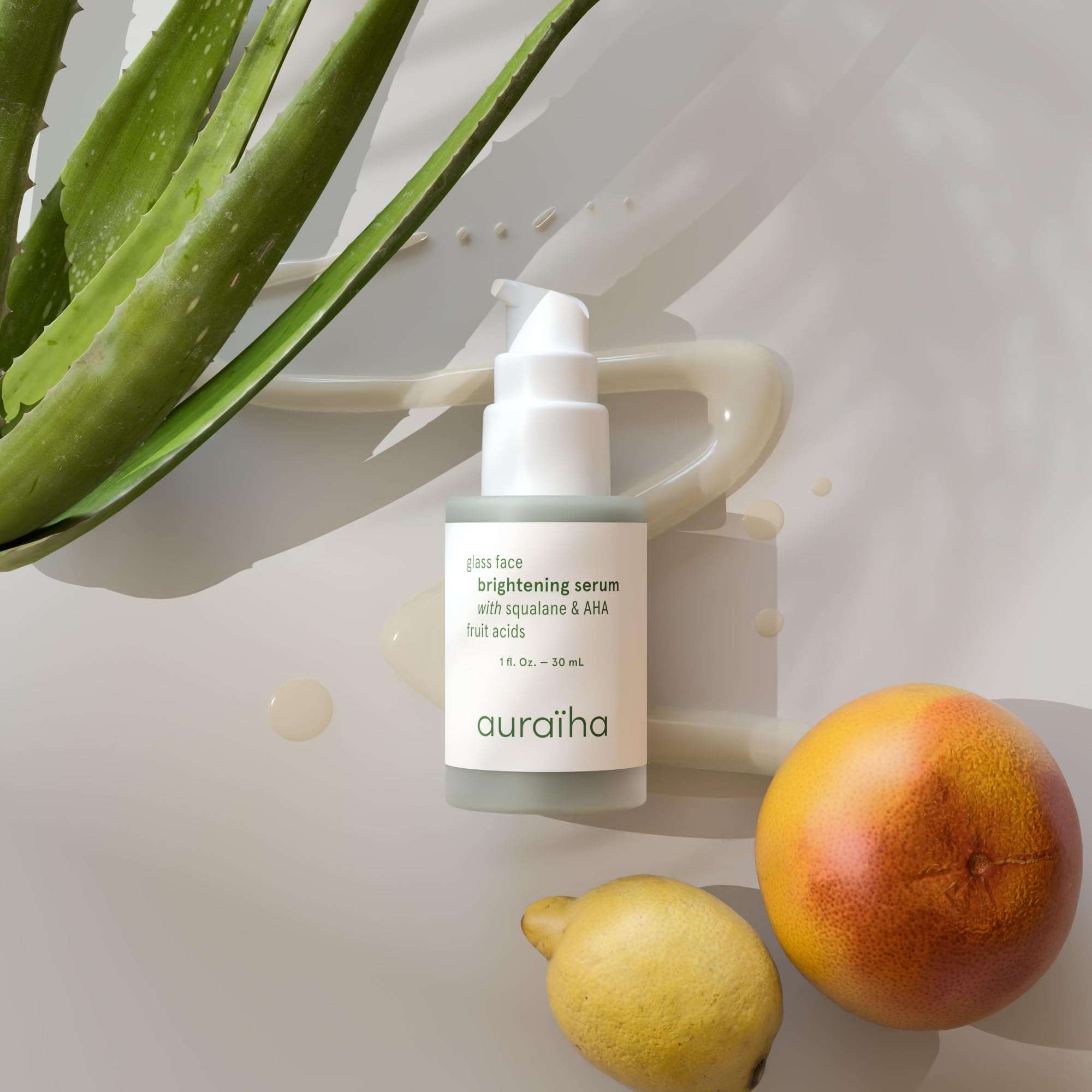 Auraiha Glass Face Brightening Serum - With Squalane and AHA Fruit Acids - Suitable for Sensitive Skin - Vegan, Cruelty-Free, Sustainable - Skincare for a Radiant, Makeup-Free Glow 3